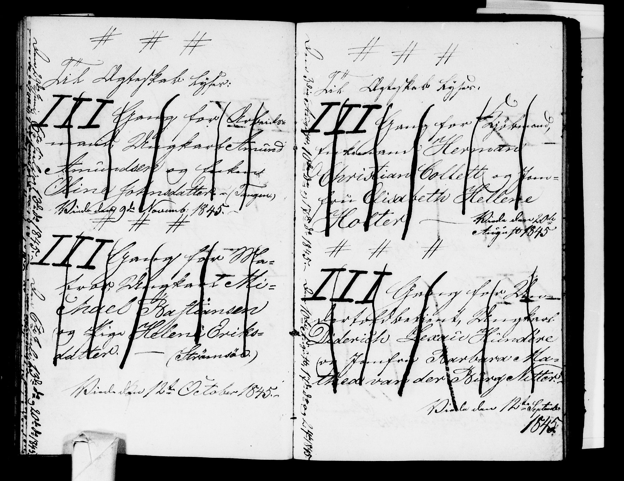 Strømsø kirkebøker, AV/SAKO-A-246/H/Ha/L0001: Banns register no. 1, 1836-1850