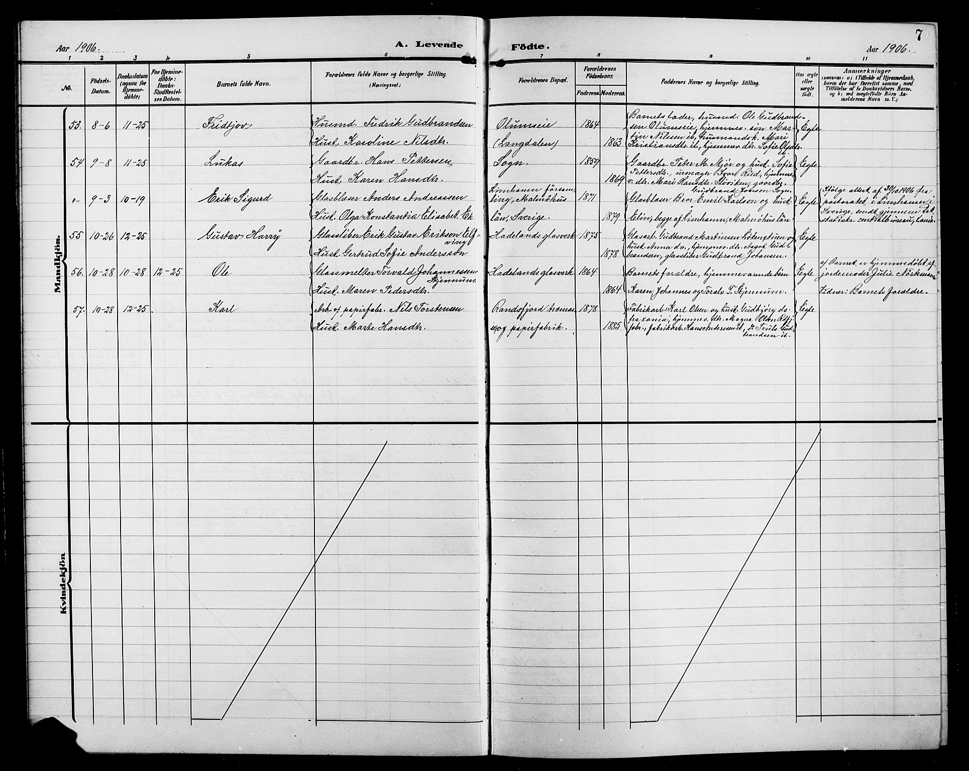 Jevnaker prestekontor, SAH/PREST-116/H/Ha/Hab/L0004: Parish register (copy) no. 4, 1907-1918, p. 7
