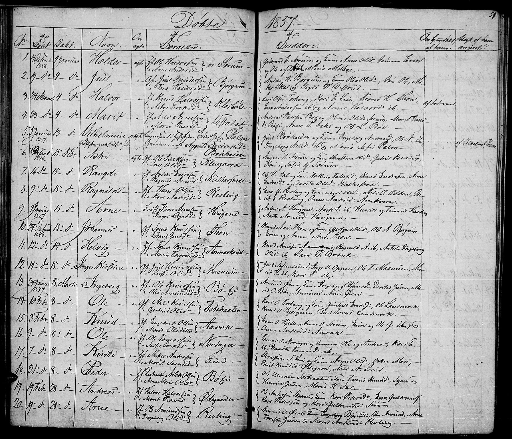 Nord-Aurdal prestekontor, SAH/PREST-132/H/Ha/Hab/L0002: Parish register (copy) no. 2, 1842-1877, p. 51