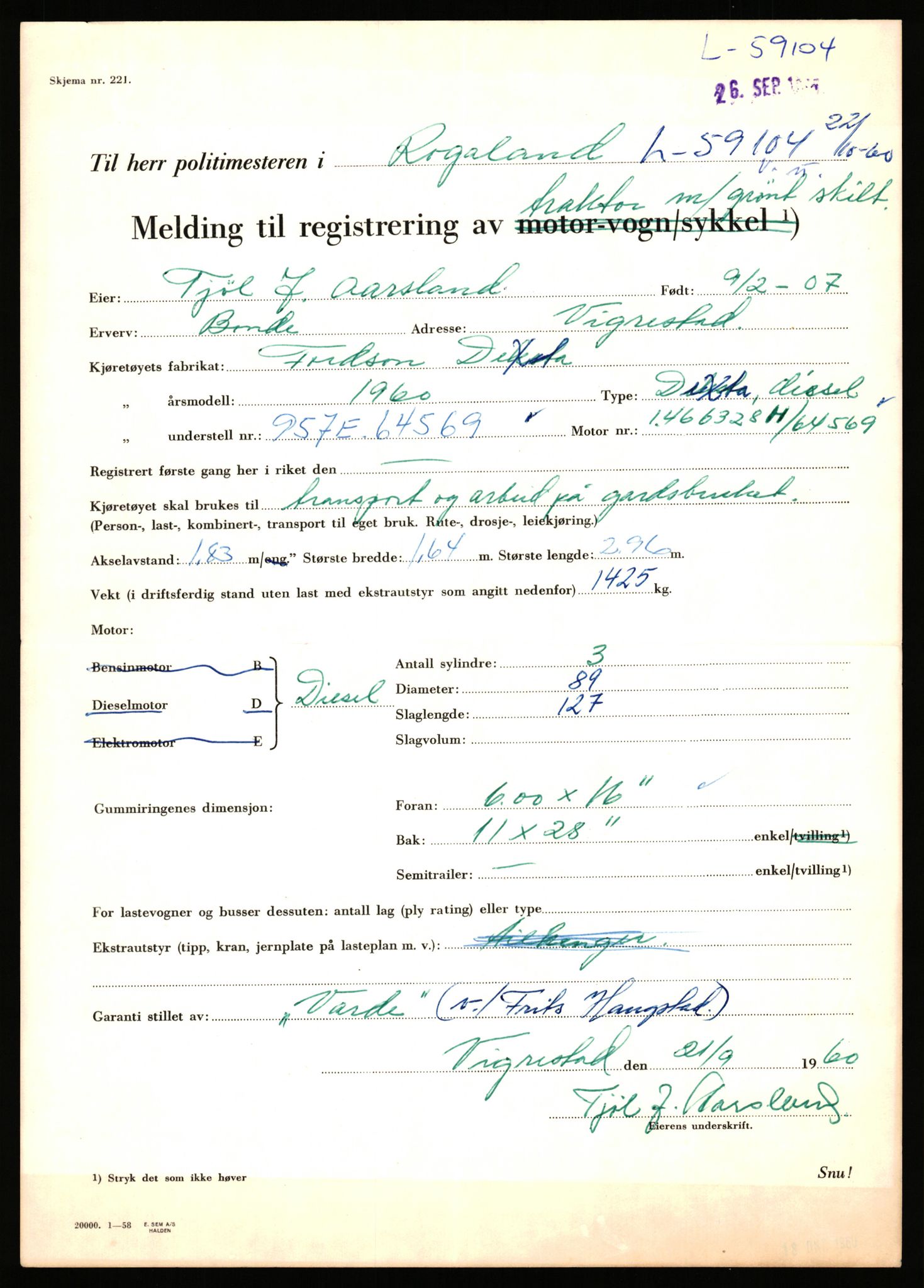 Stavanger trafikkstasjon, AV/SAST-A-101942/0/F/L0058: L-58000 - L-59999, 1930-1971, p. 1067