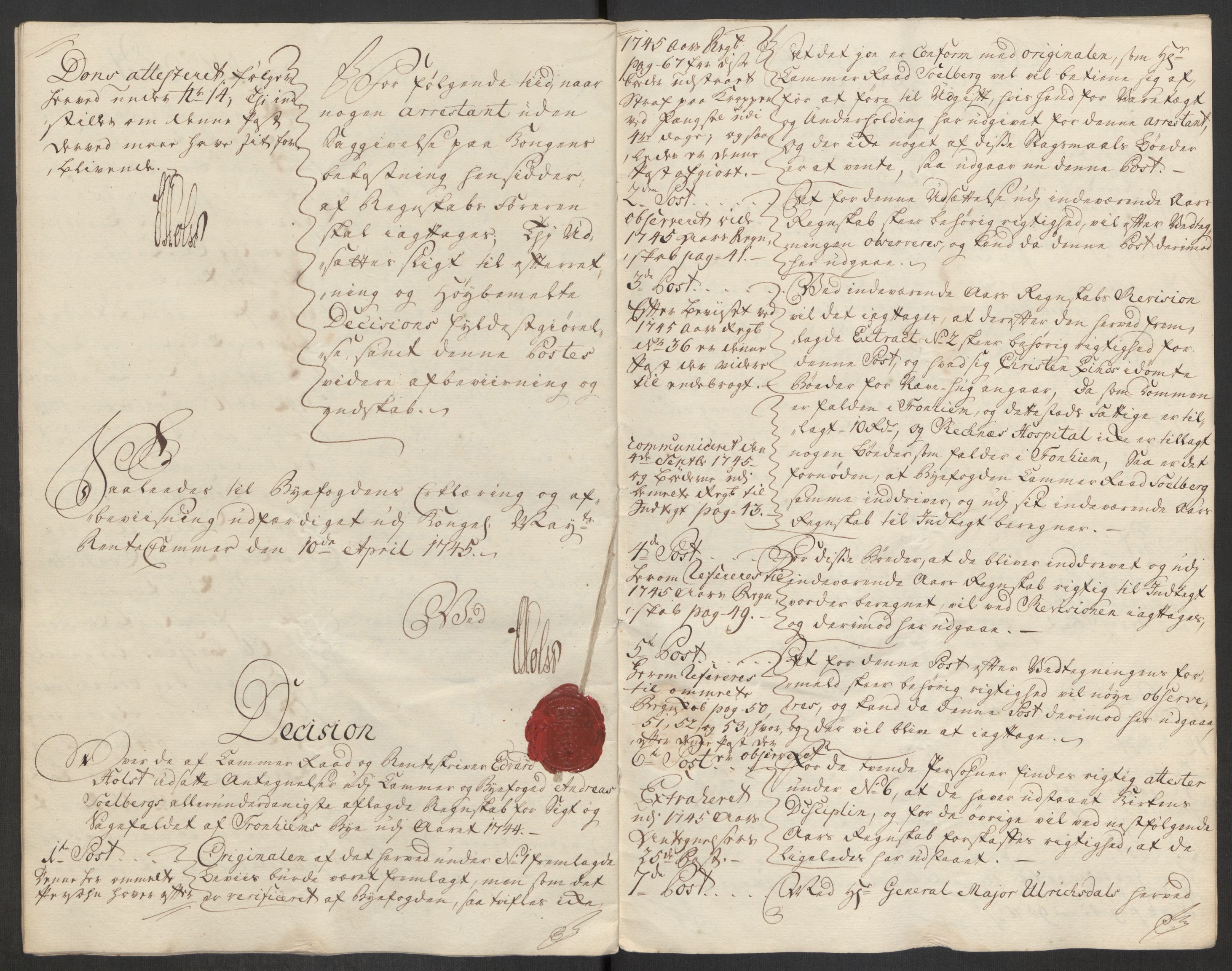 Rentekammeret inntil 1814, Reviderte regnskaper, Byregnskaper, RA/EA-4066/R/Rs/L0541: [S22] Sikt og sakefall, 1743-1746, p. 184