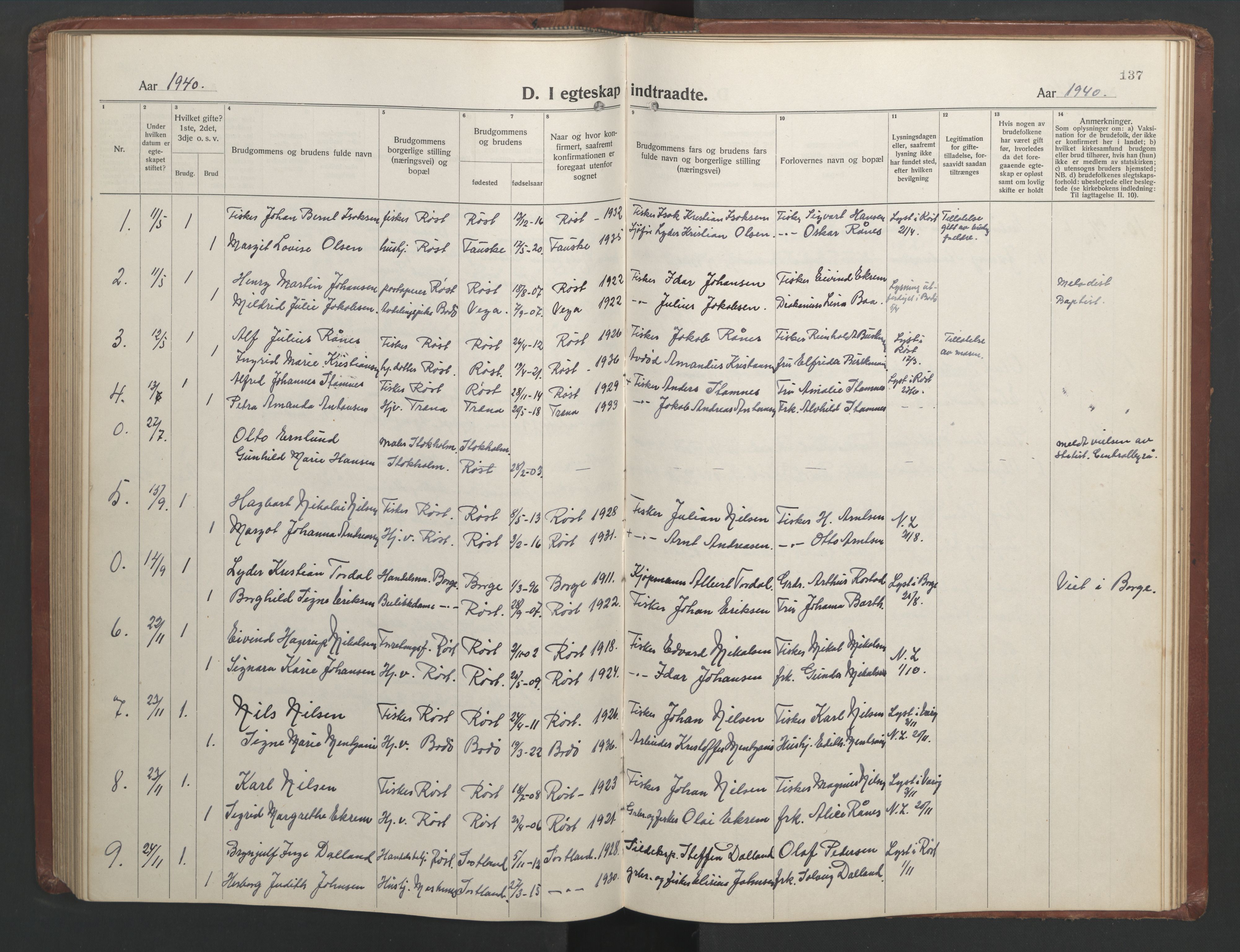 Ministerialprotokoller, klokkerbøker og fødselsregistre - Nordland, AV/SAT-A-1459/808/L0132: Parish register (copy) no. 808C03, 1920-1946, p. 137