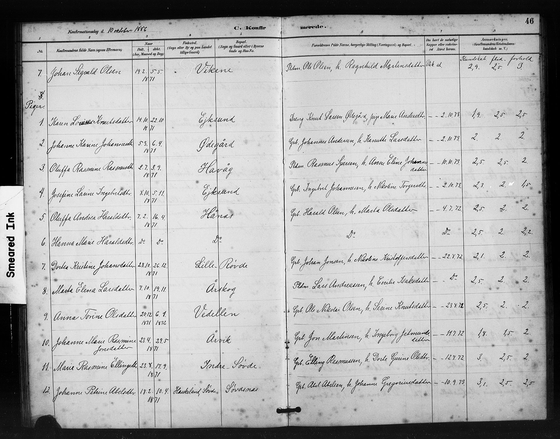 Ministerialprotokoller, klokkerbøker og fødselsregistre - Møre og Romsdal, AV/SAT-A-1454/504/L0056: Parish register (official) no. 504A03, 1884-1904, p. 46