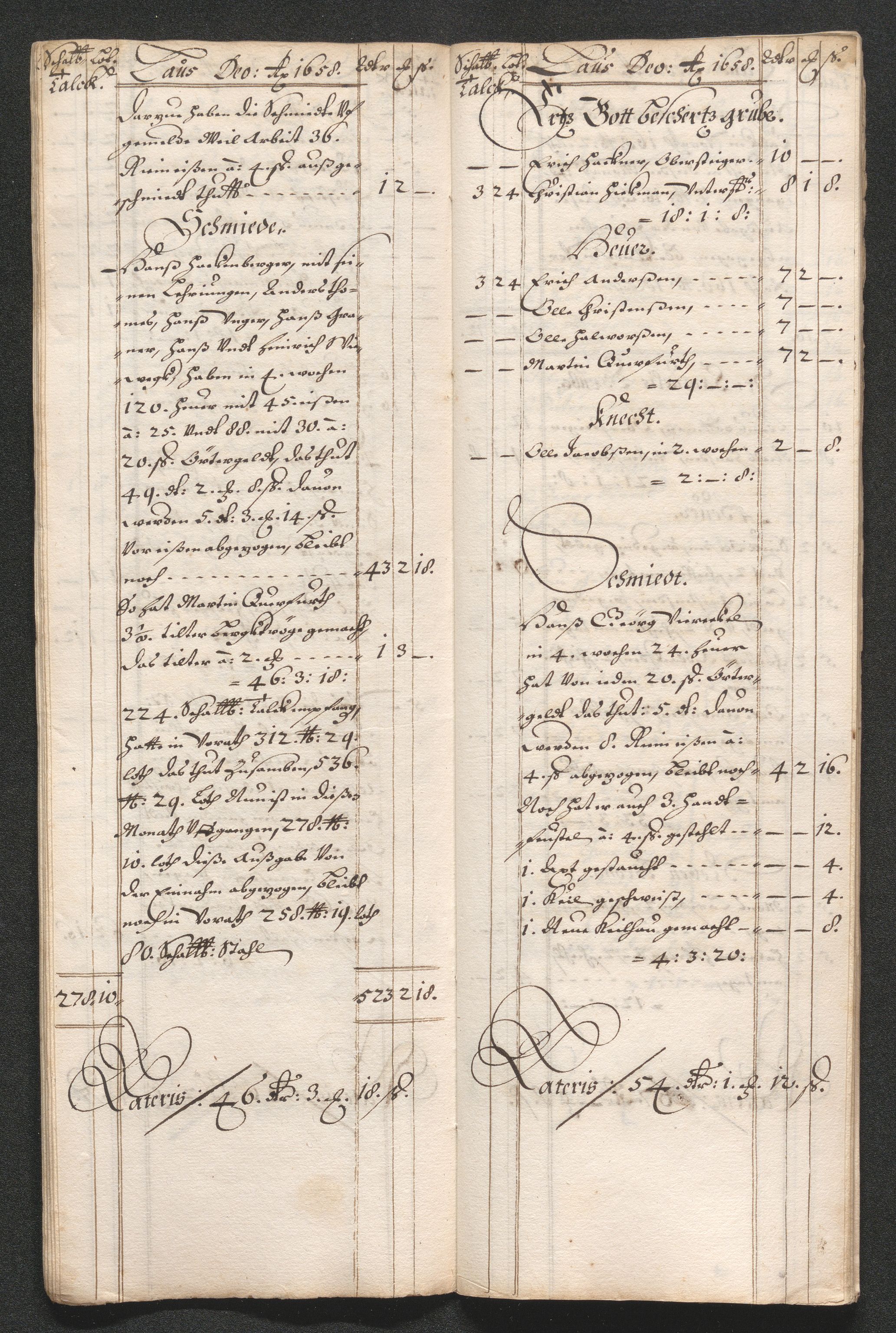 Kongsberg Sølvverk 1623-1816, AV/SAKO-EA-3135/001/D/Dc/Dcd/L0033: Utgiftsregnskap for gruver m.m. , 1658, p. 421