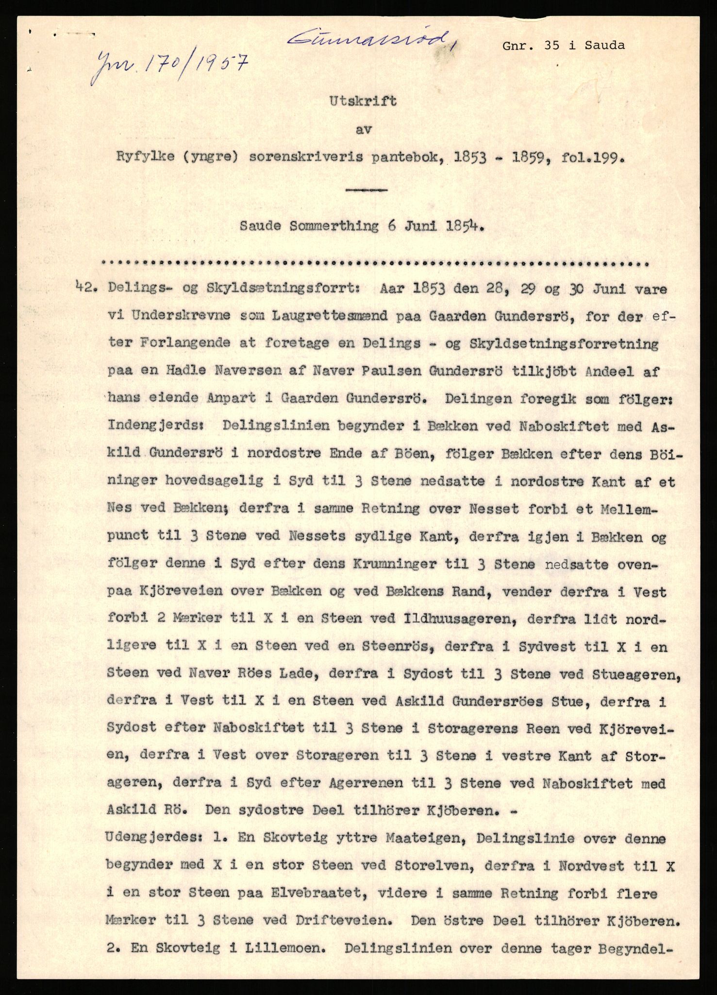 Statsarkivet i Stavanger, SAST/A-101971/03/Y/Yj/L0028: Avskrifter sortert etter gårdsnavn: Gudla - Haga i Håland, 1750-1930, p. 100