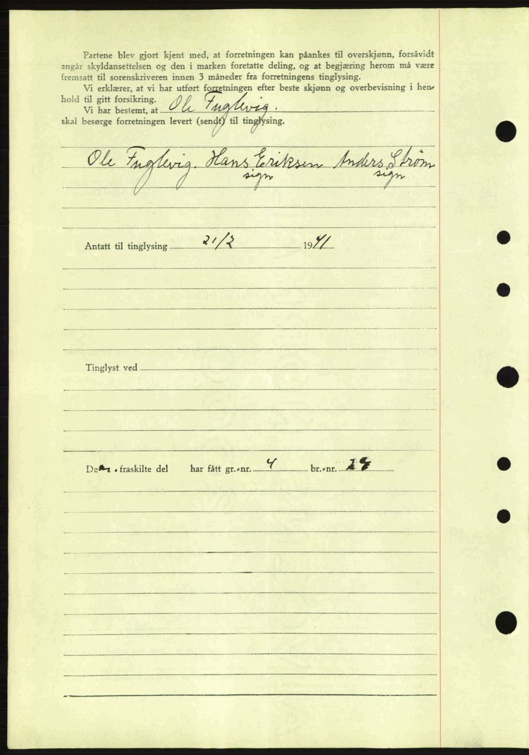 Idd og Marker sorenskriveri, AV/SAO-A-10283/G/Gb/Gbb/L0004: Mortgage book no. A4, 1940-1941, Diary no: : 220/1941