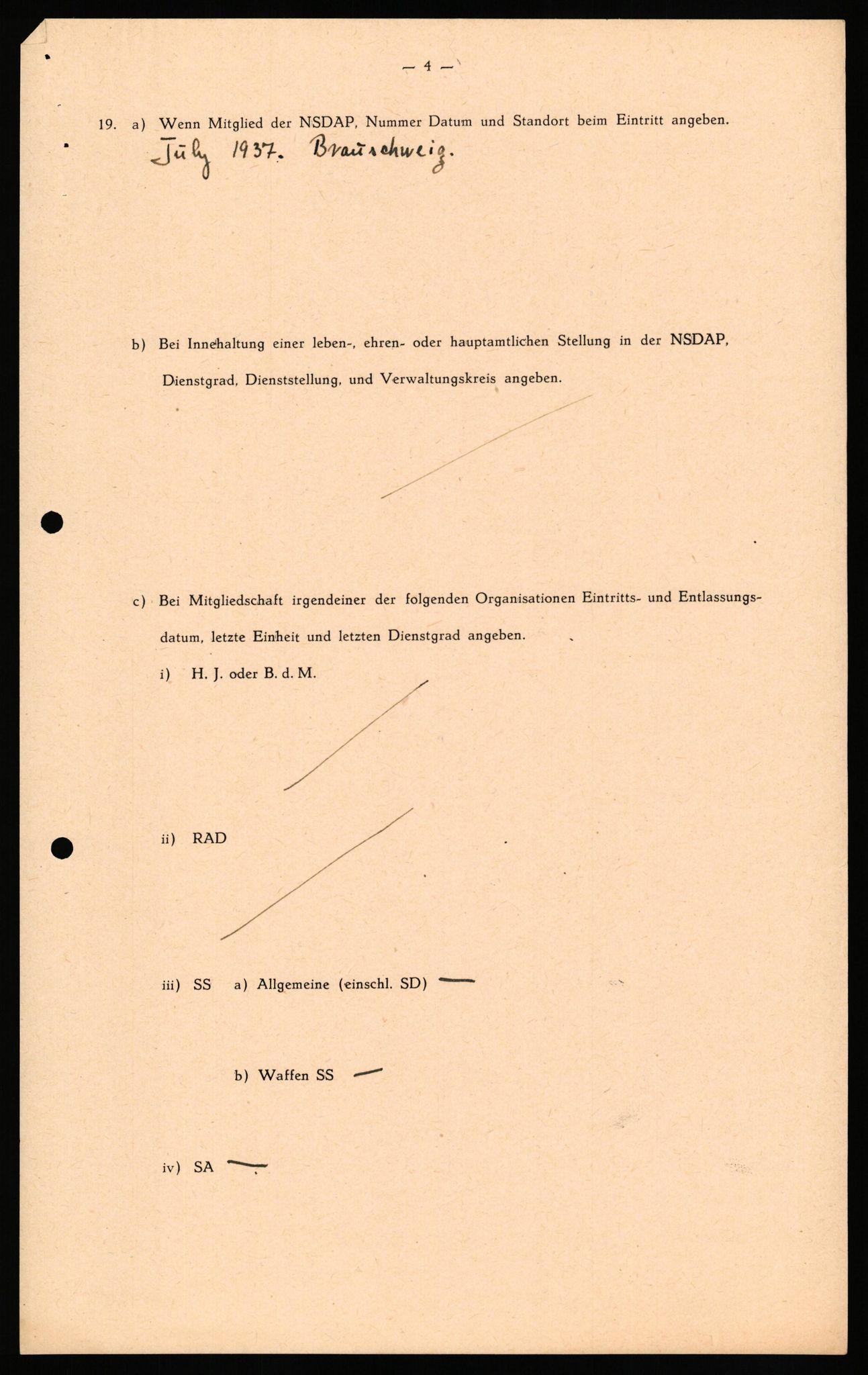 Forsvaret, Forsvarets overkommando II, AV/RA-RAFA-3915/D/Db/L0037: CI Questionaires. Tyske okkupasjonsstyrker i Norge. Tyskere., 1945-1946, p. 36