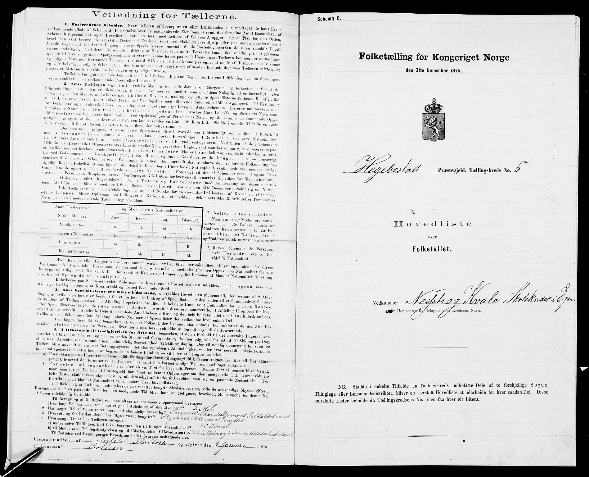 SAK, 1875 census for 1034P Hægebostad, 1875, p. 30