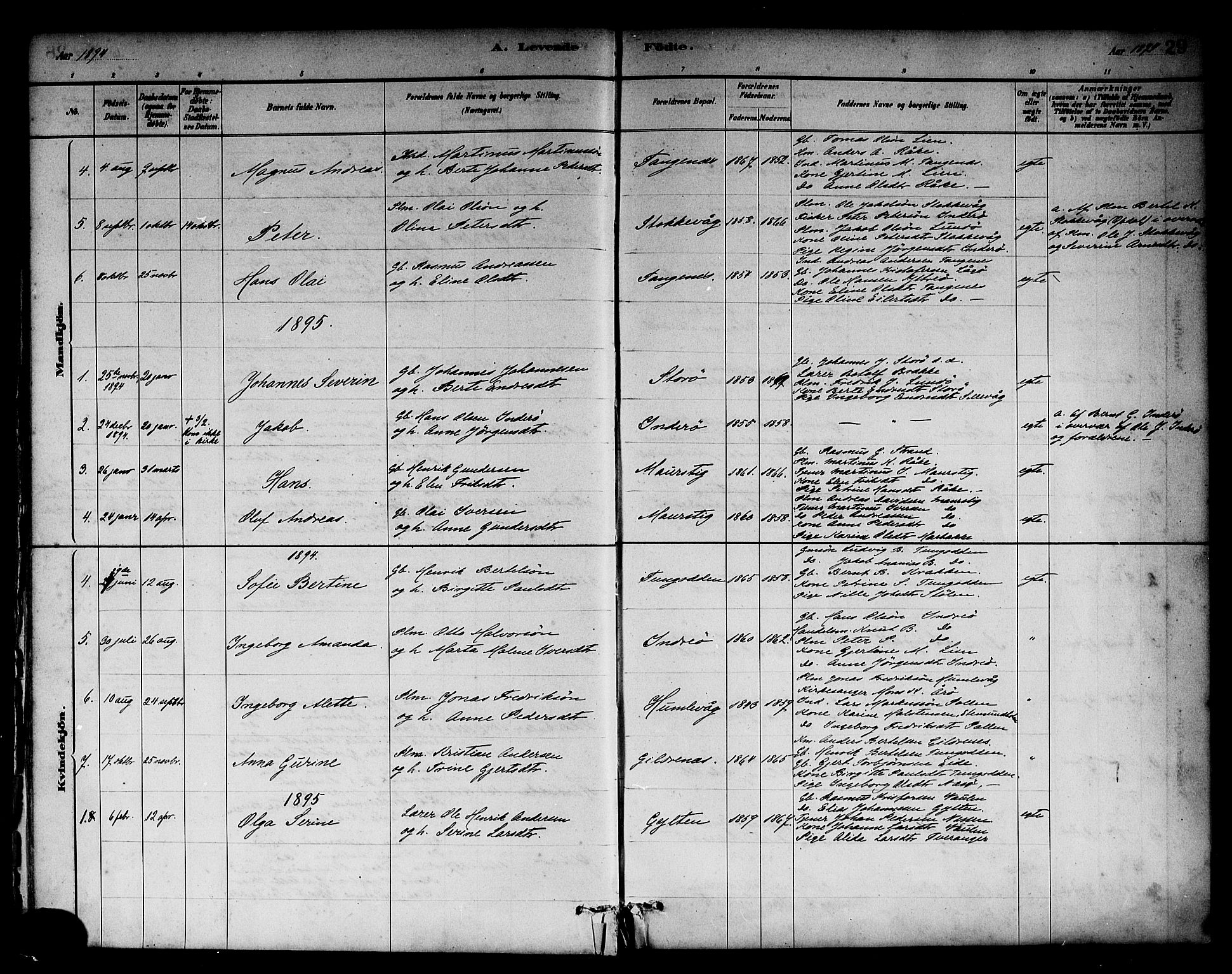 Solund sokneprestembete, AV/SAB-A-81401: Parish register (official) no. A 1, 1881-1902, p. 29