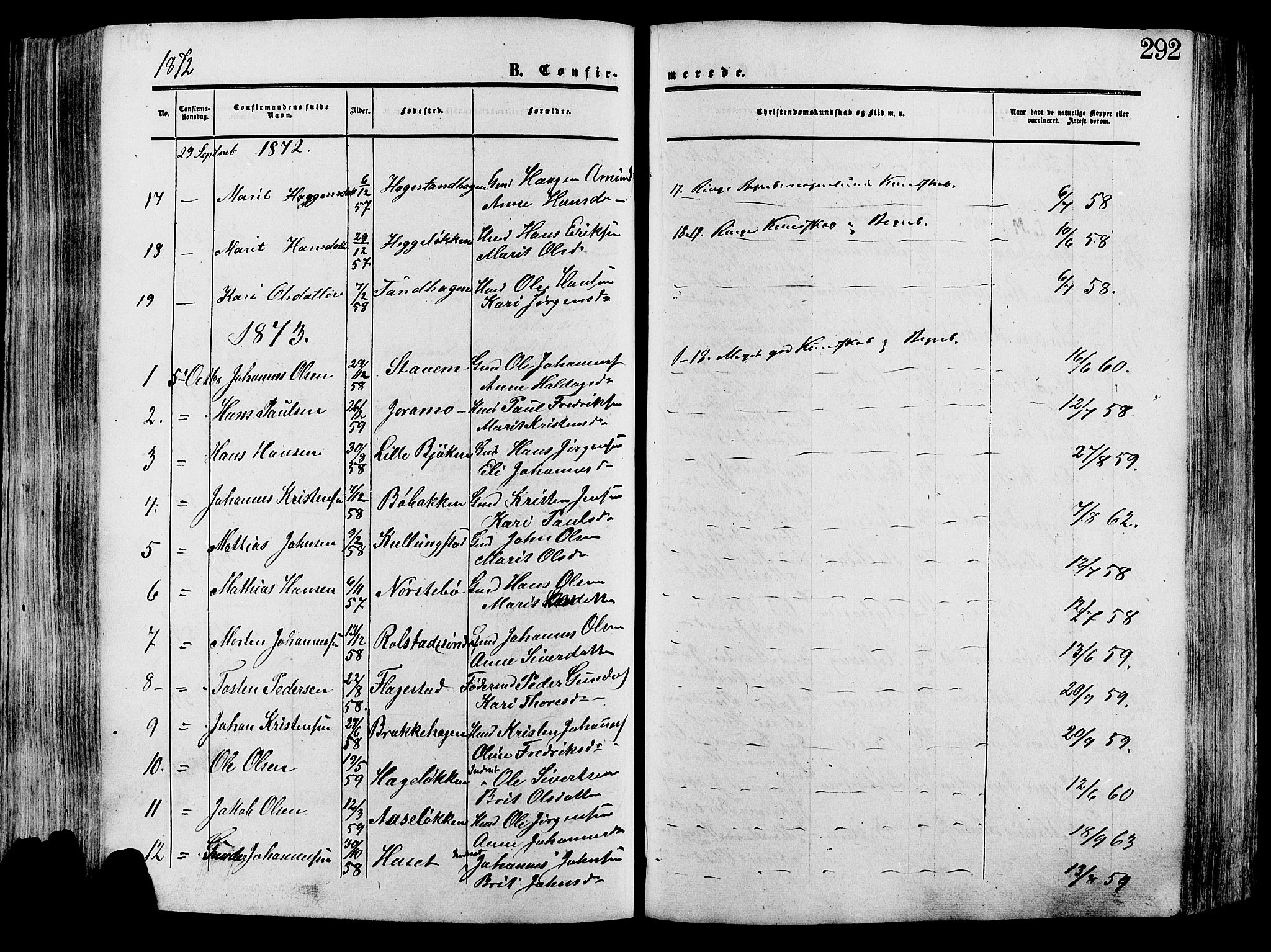 Lesja prestekontor, SAH/PREST-068/H/Ha/Haa/L0008: Parish register (official) no. 8, 1854-1880, p. 292