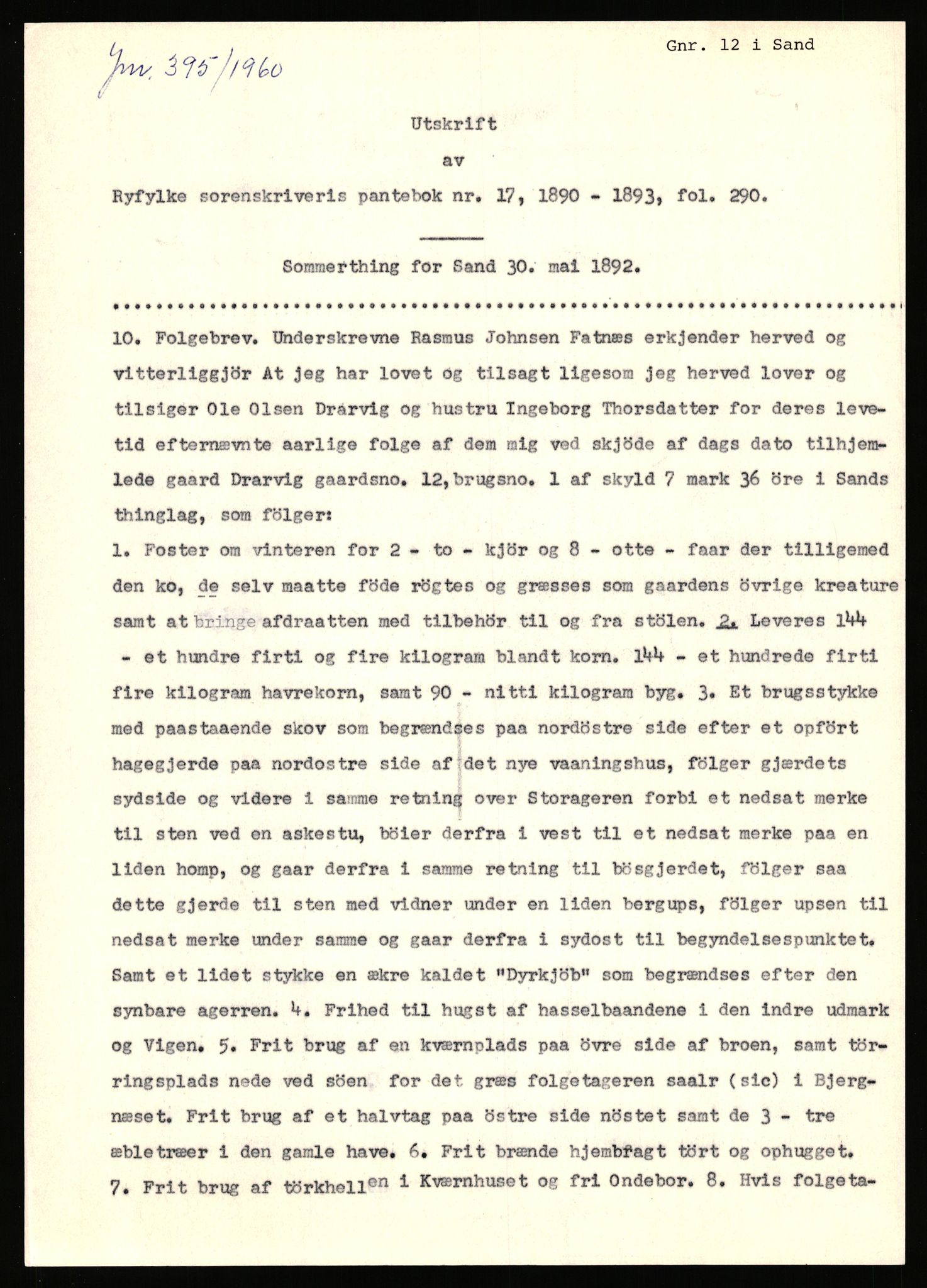 Statsarkivet i Stavanger, SAST/A-101971/03/Y/Yj/L0014: Avskrifter sortert etter gårdsnanv: Dalve - Dyrland, 1750-1930, p. 517