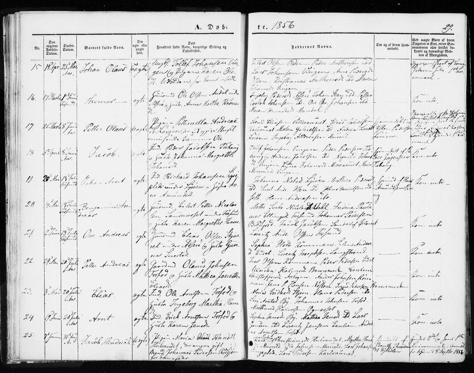 Ministerialprotokoller, klokkerbøker og fødselsregistre - Sør-Trøndelag, SAT/A-1456/655/L0677: Parish register (official) no. 655A06, 1847-1860, p. 29