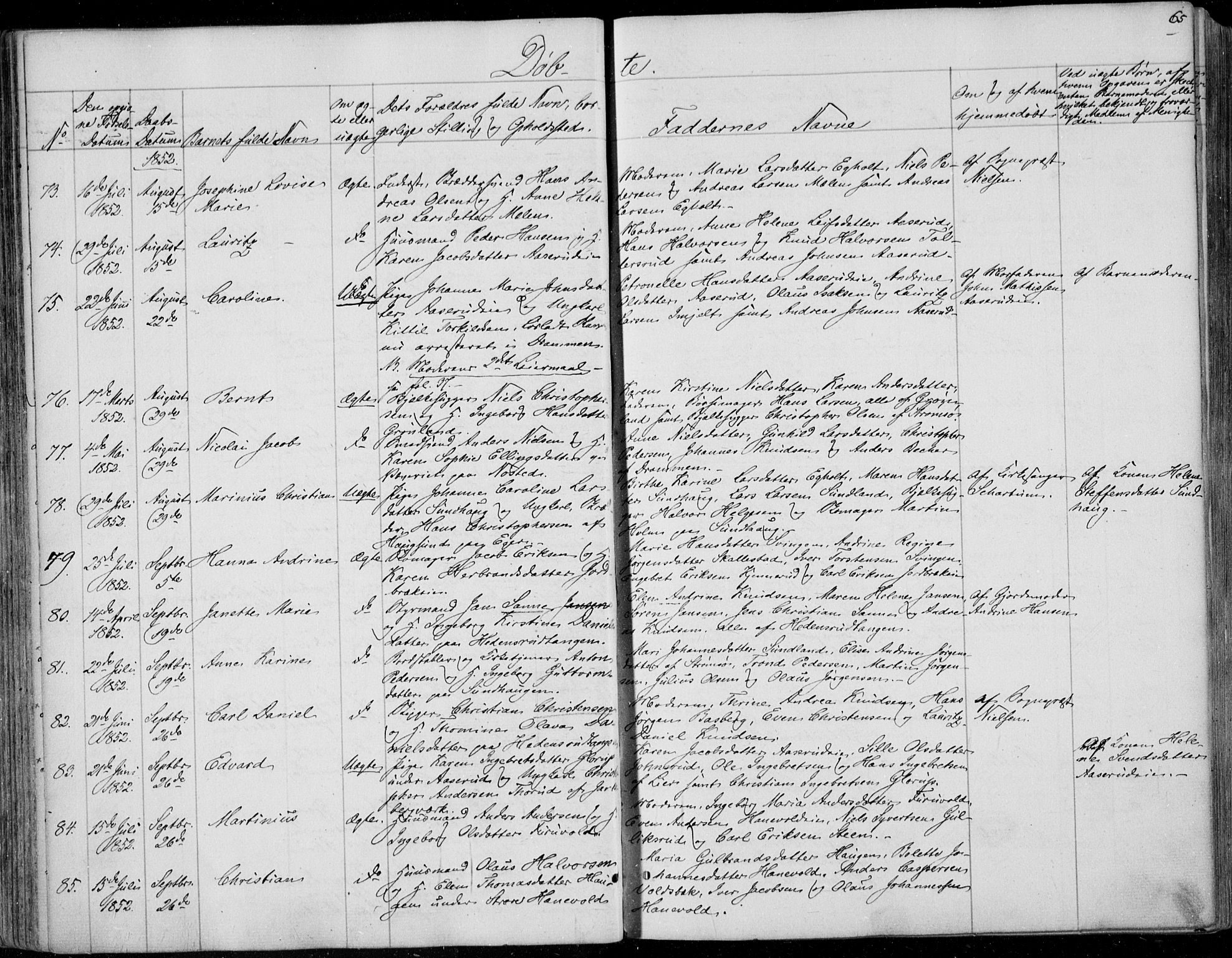 Skoger kirkebøker, AV/SAKO-A-59/F/Fa/L0003: Parish register (official) no. I 3, 1842-1861, p. 65