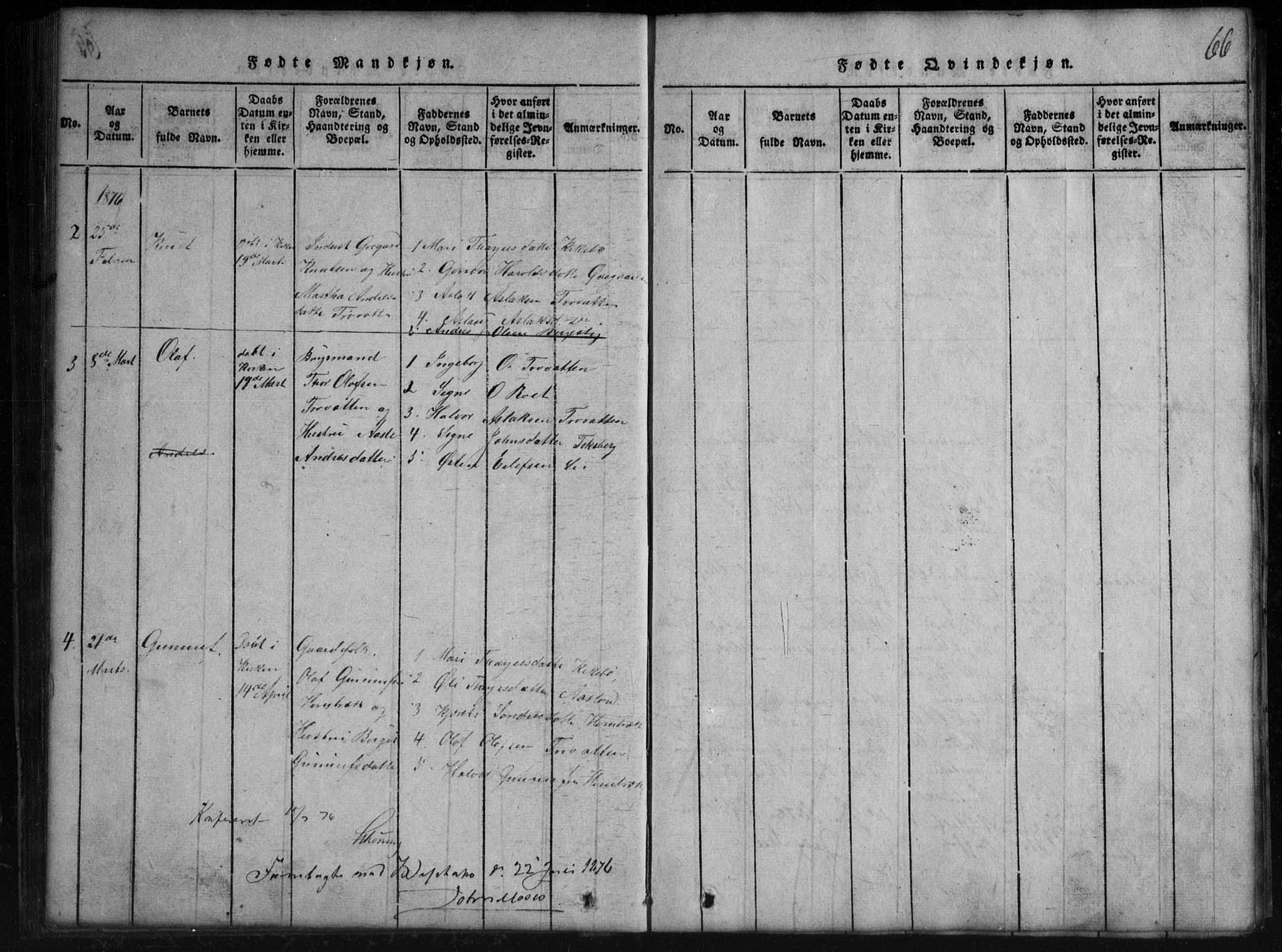 Rauland kirkebøker, SAKO/A-292/G/Gb/L0001: Parish register (copy) no. II 1, 1815-1886, p. 66