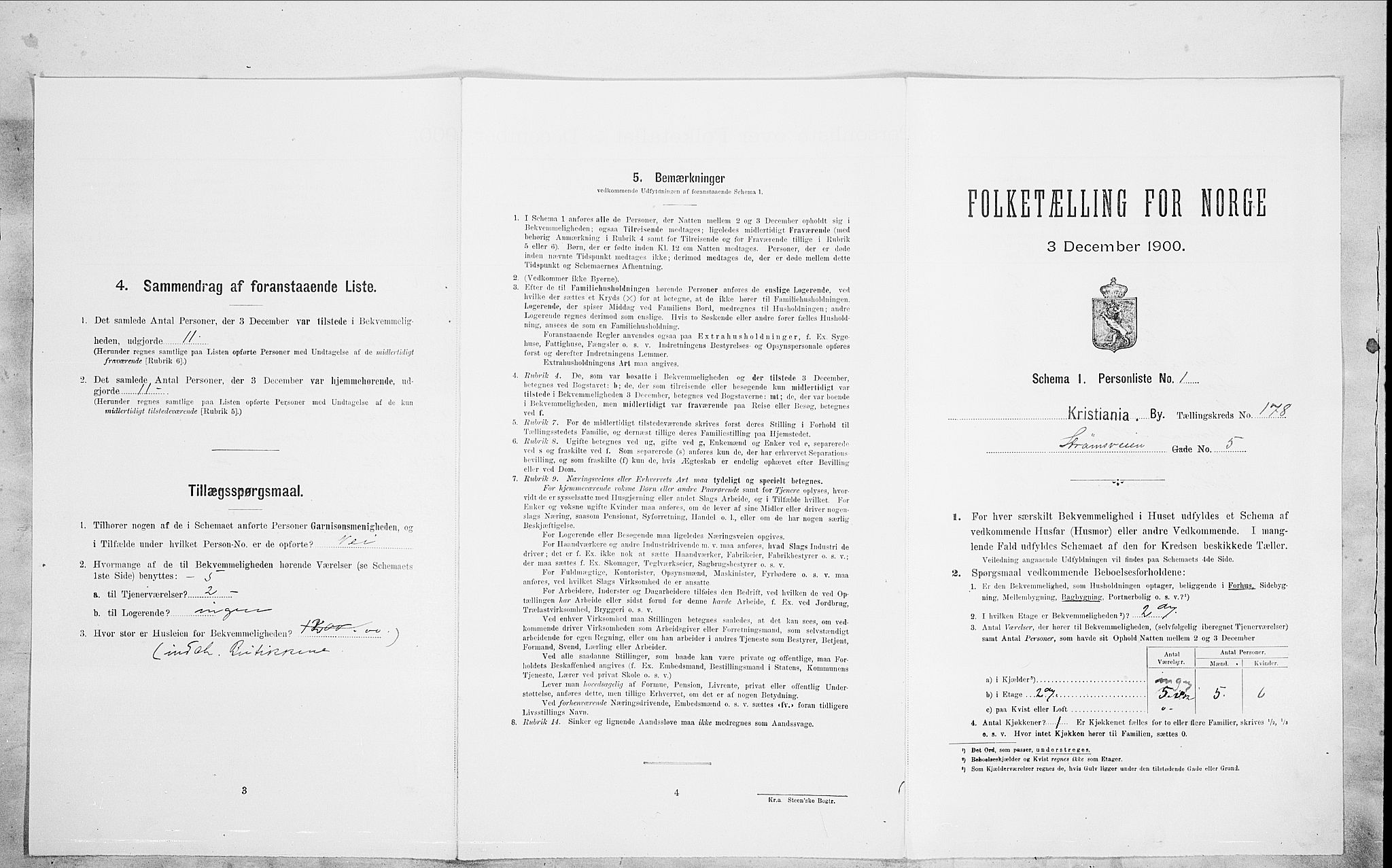 SAO, 1900 census for Kristiania, 1900, p. 93091