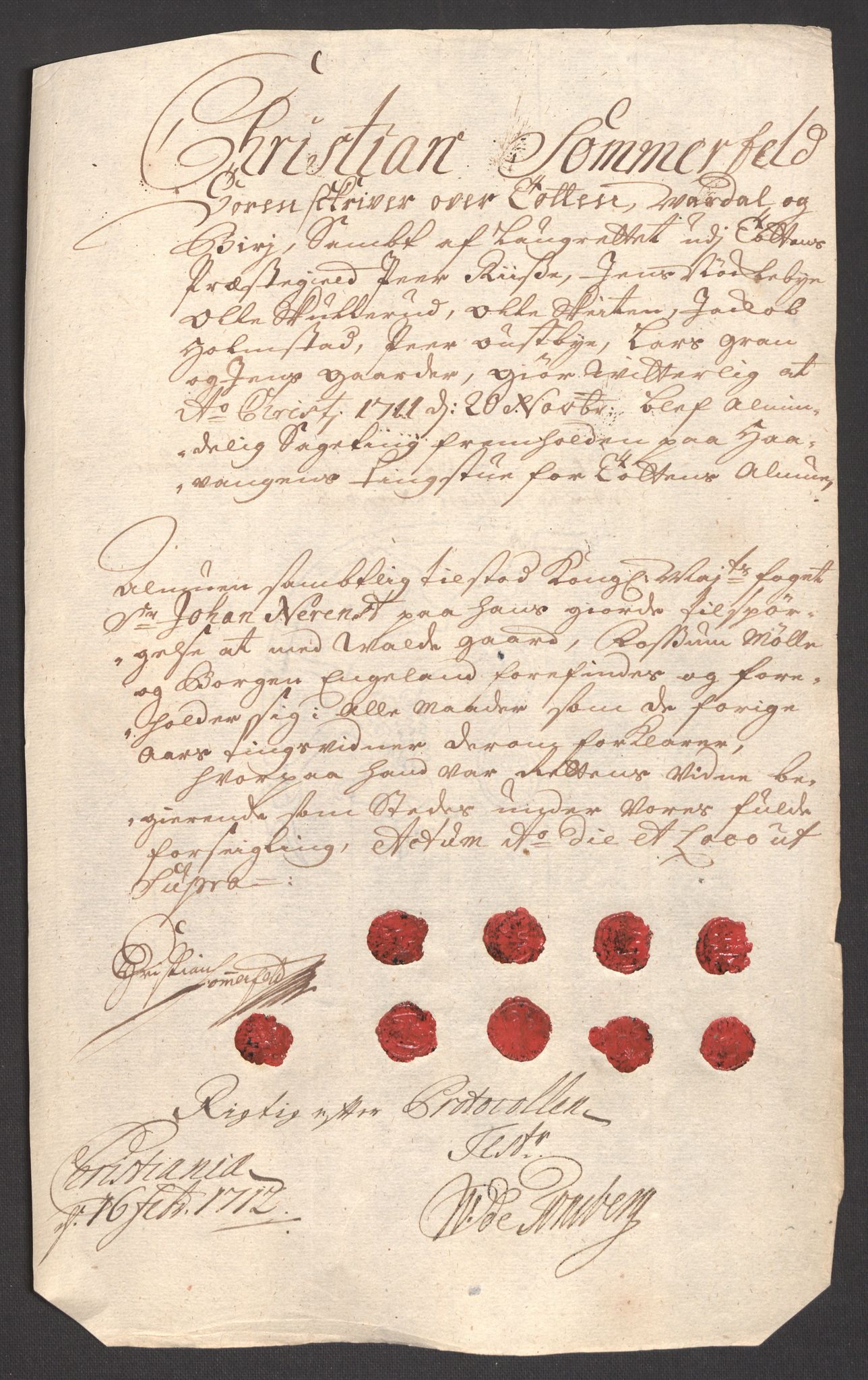 Rentekammeret inntil 1814, Reviderte regnskaper, Fogderegnskap, AV/RA-EA-4092/R18/L1308: Fogderegnskap Hadeland, Toten og Valdres, 1711, p. 477