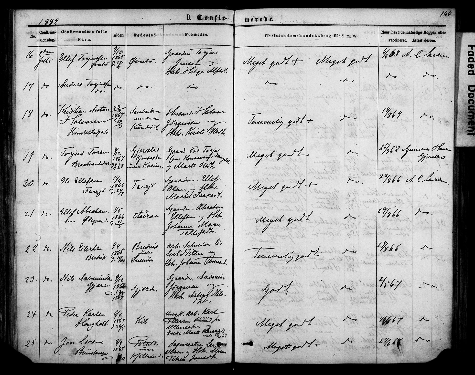 Sannidal kirkebøker, SAKO/A-296/F/Fa/L0014: Parish register (official) no. 14, 1874-1883, p. 166