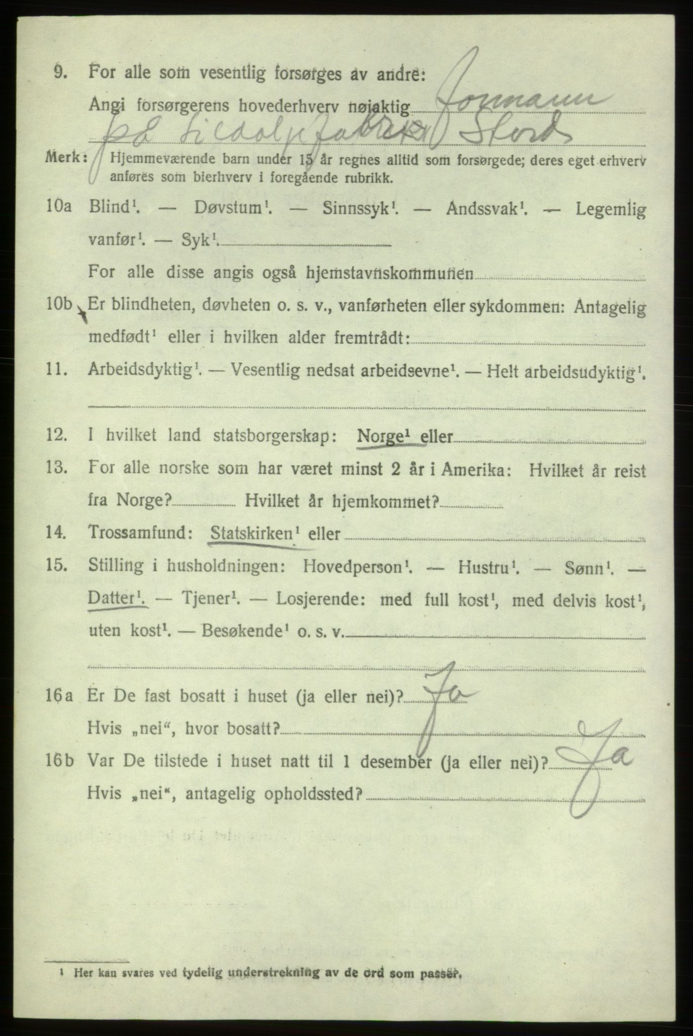 SAB, 1920 census for Stord, 1920, p. 7550