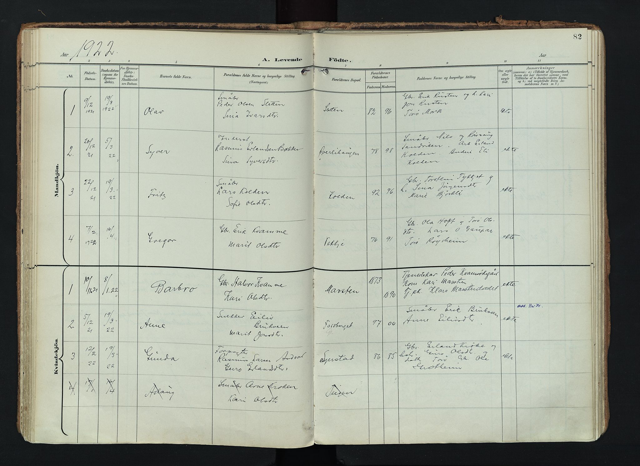 Lom prestekontor, AV/SAH-PREST-070/K/L0010: Parish register (official) no. 10, 1899-1926, p. 82