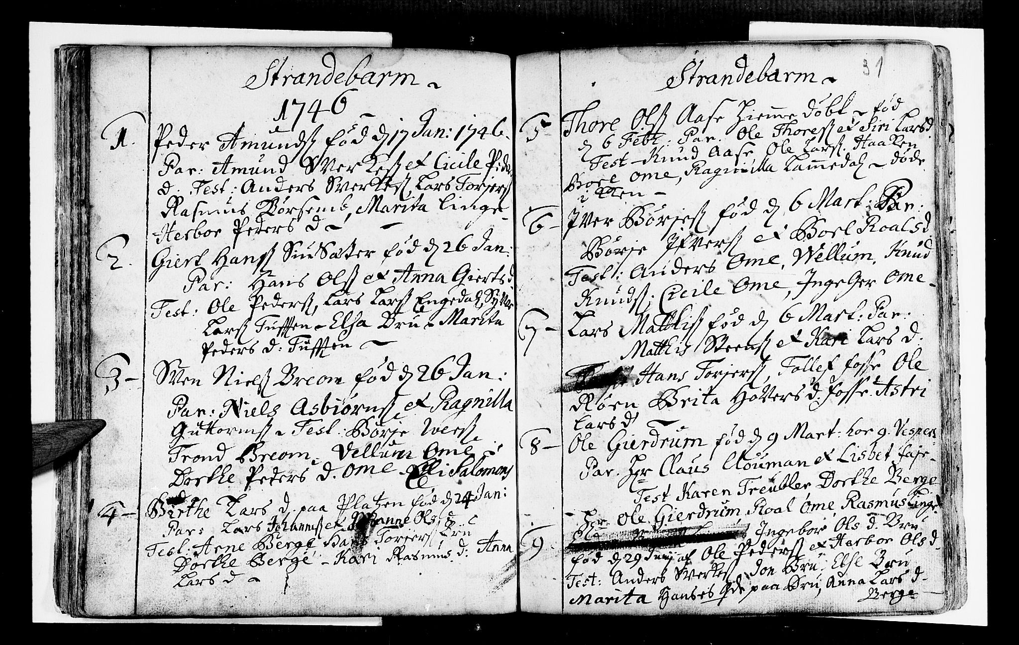 Strandebarm sokneprestembete, SAB/A-78401/H/Haa: Parish register (official) no. A 2 /1, 1727-1750, p. 31