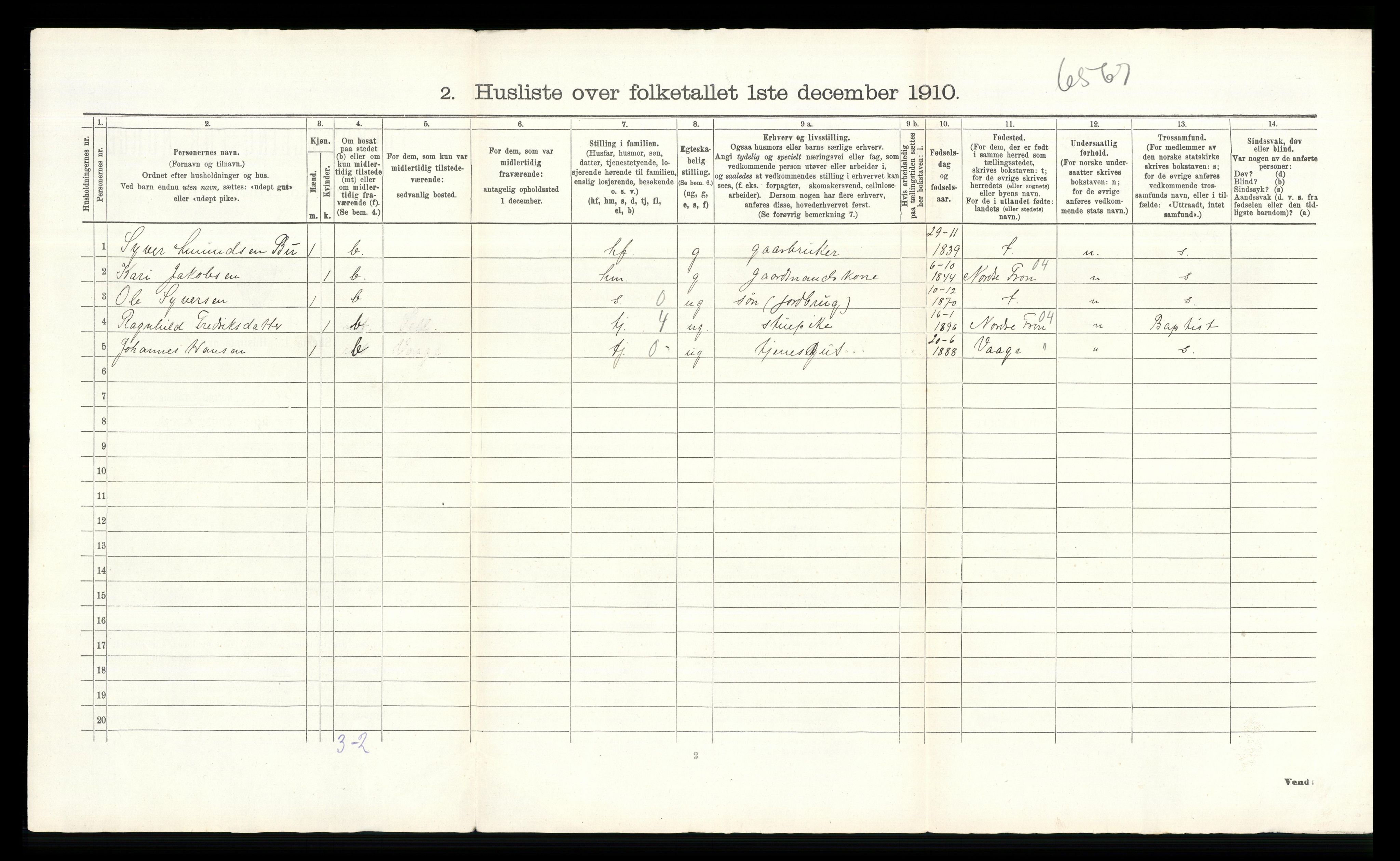 RA, 1910 census for Sel, 1910, p. 33