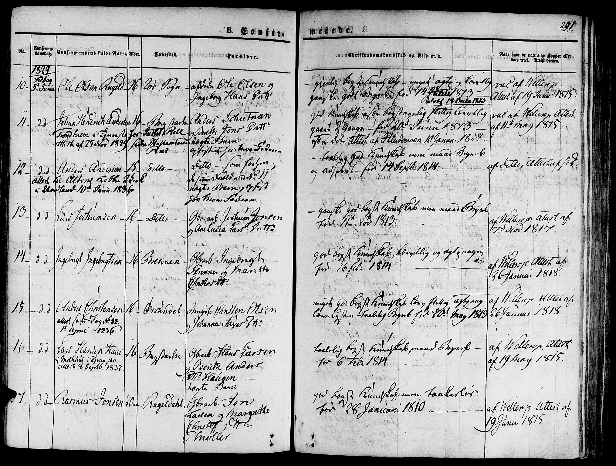 Ministerialprotokoller, klokkerbøker og fødselsregistre - Sør-Trøndelag, AV/SAT-A-1456/681/L0930: Parish register (official) no. 681A08, 1829-1844, p. 291