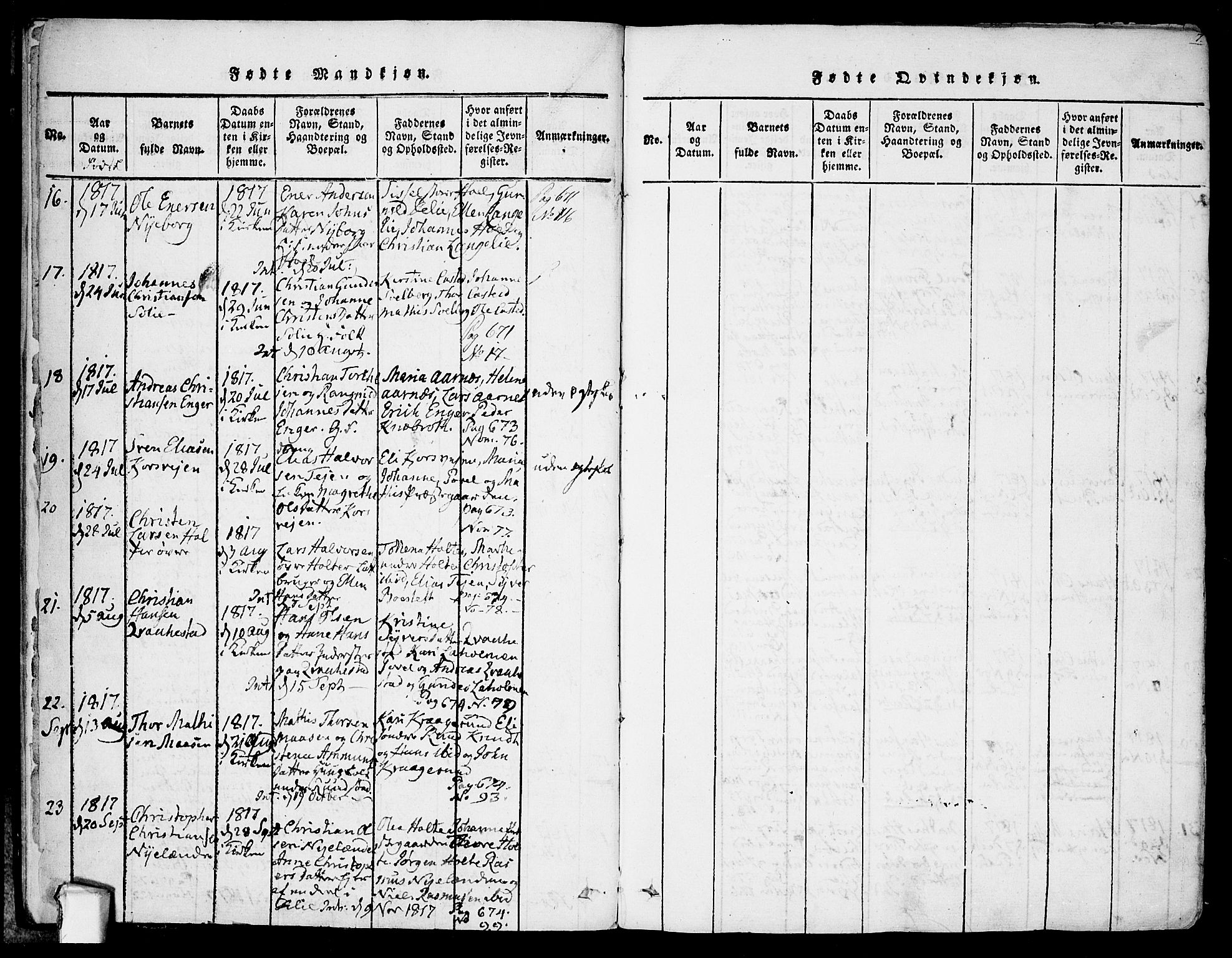 Askim prestekontor Kirkebøker, SAO/A-10900/F/Fa/L0004: Parish register (official) no. 4, 1817-1846, p. 6-7
