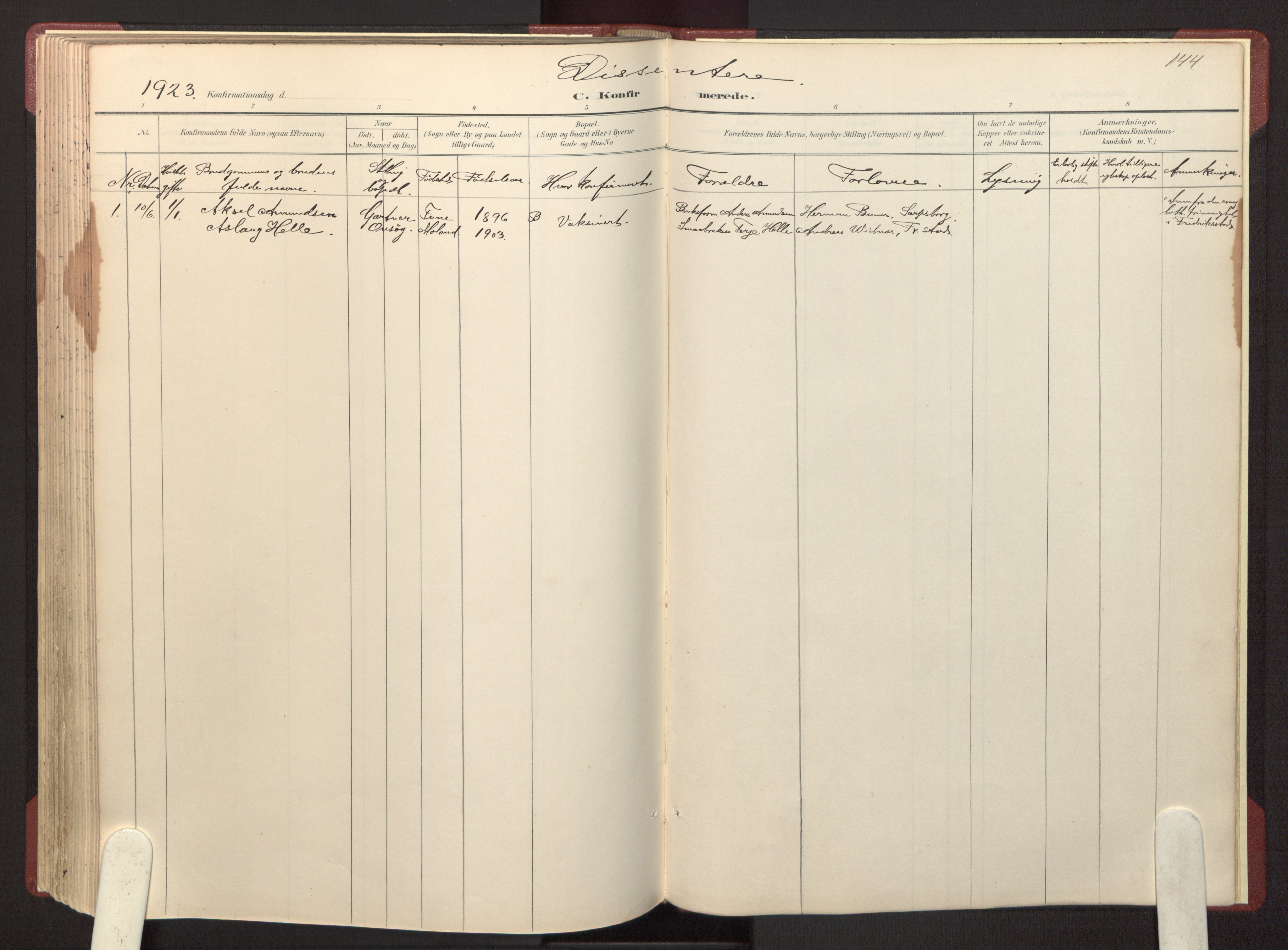 Onsøy prestekontor Kirkebøker, SAO/A-10914/F/Fa: Parish register (official) no. I 7, 1893-1925, p. 144