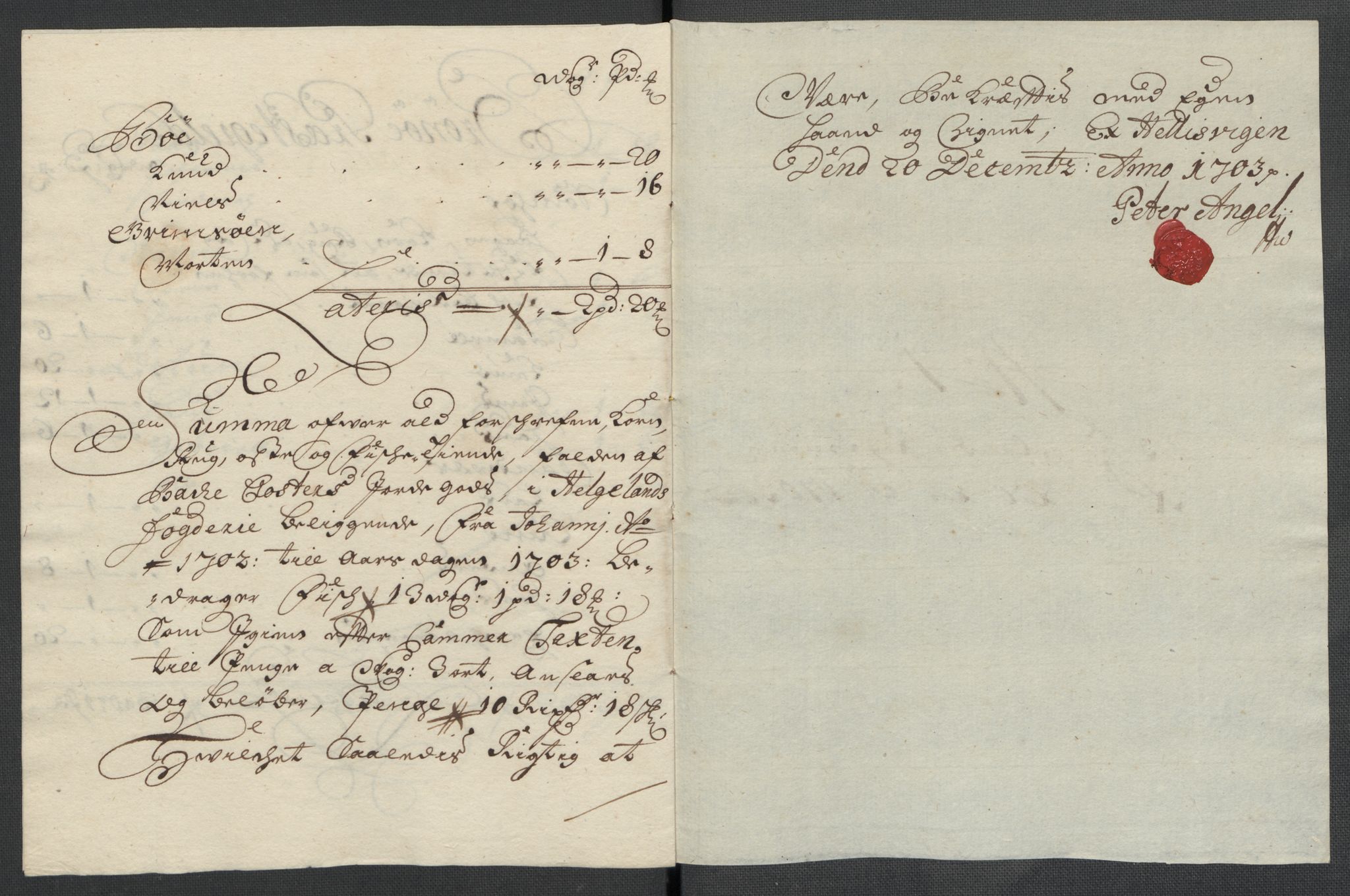 Rentekammeret inntil 1814, Reviderte regnskaper, Fogderegnskap, AV/RA-EA-4092/R65/L4508: Fogderegnskap Helgeland, 1702-1705, p. 124