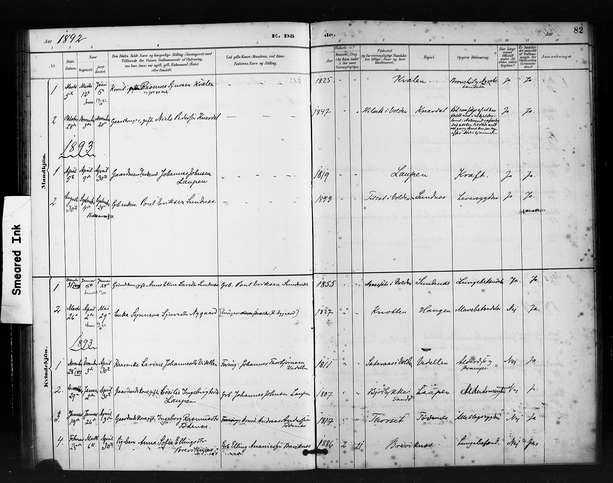 Ministerialprotokoller, klokkerbøker og fødselsregistre - Møre og Romsdal, AV/SAT-A-1454/504/L0056: Parish register (official) no. 504A03, 1884-1904, p. 82