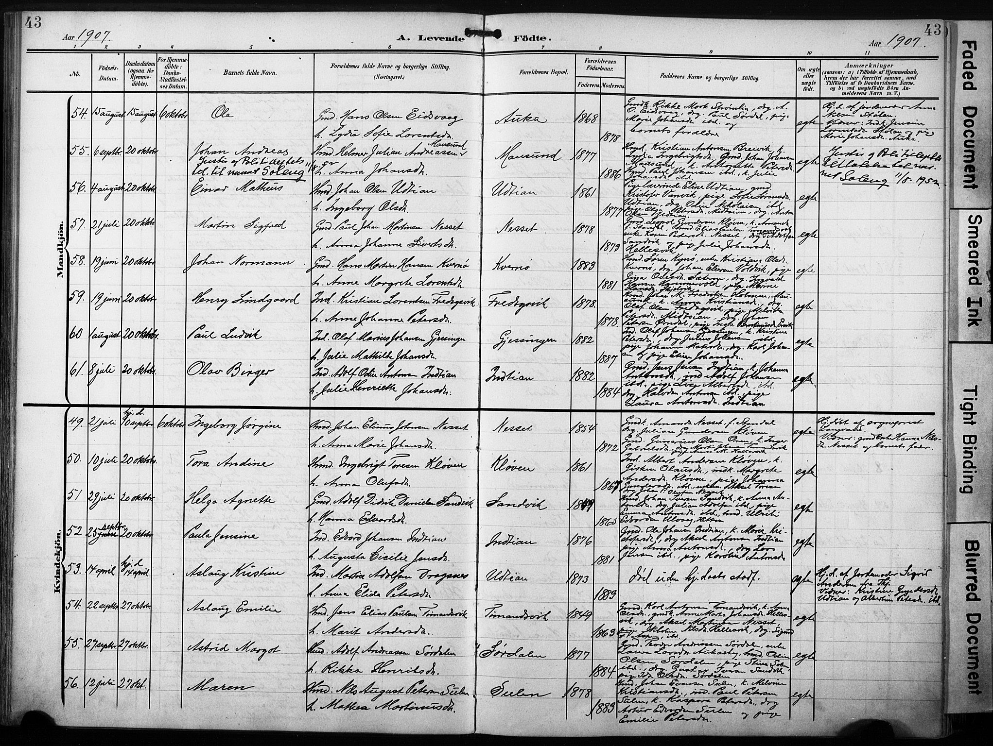 Ministerialprotokoller, klokkerbøker og fødselsregistre - Sør-Trøndelag, SAT/A-1456/640/L0580: Parish register (official) no. 640A05, 1902-1910, p. 43