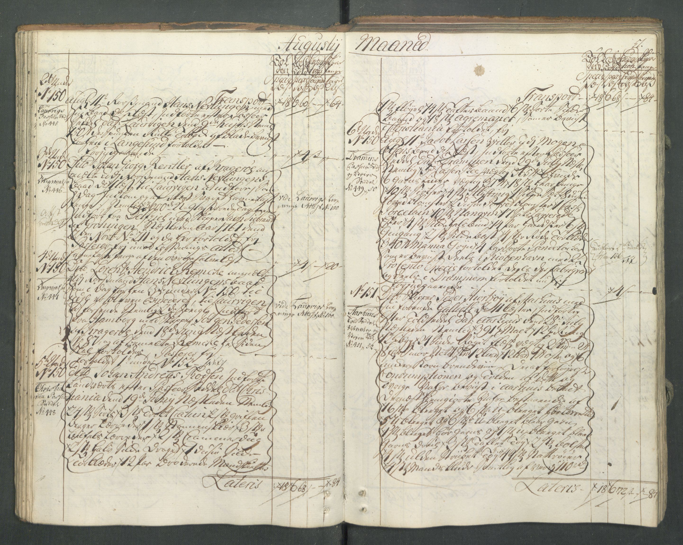 Generaltollkammeret, tollregnskaper, AV/RA-EA-5490/R13/L0032/0001: Tollregnskaper Kragerø / Inngående hovedtollbok, 1762, p. 50b-51a