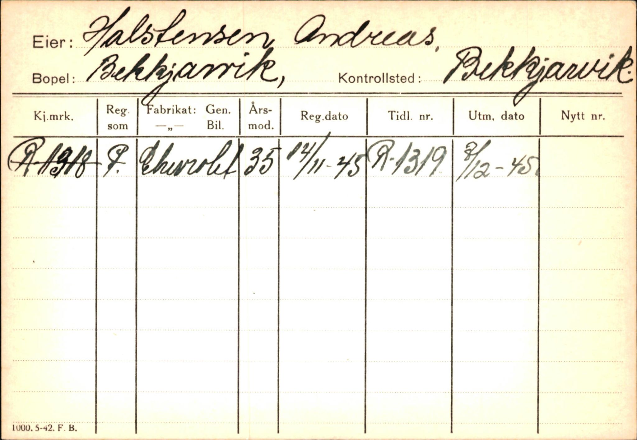 Statens vegvesen, Hordaland vegkontor, SAB/A-5201/2/Ha/L0018: R-eierkort H, 1920-1971, p. 295