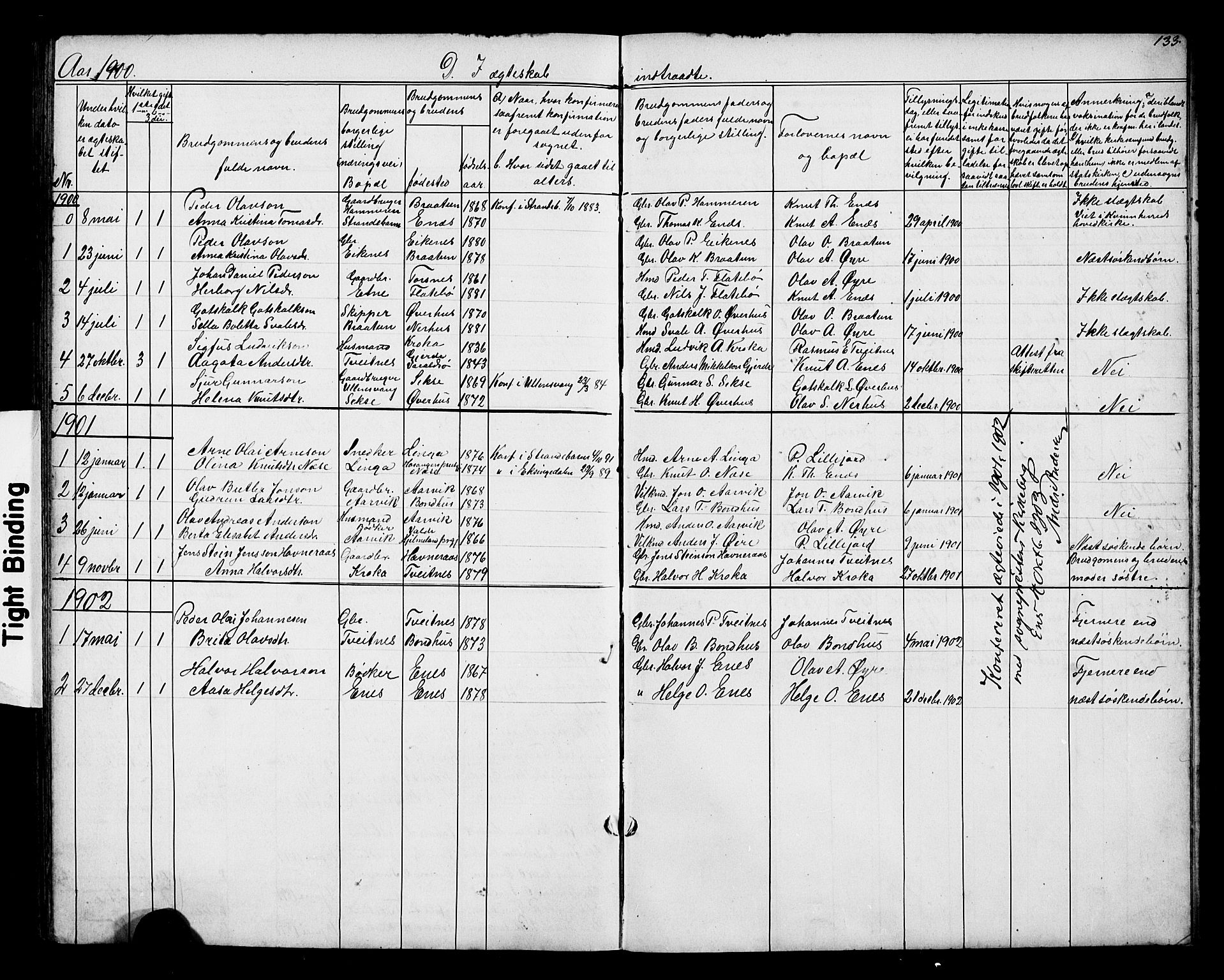 Kvinnherad sokneprestembete, SAB/A-76401/H/Hab: Parish register (copy) no. D 1, 1856-1905, p. 133