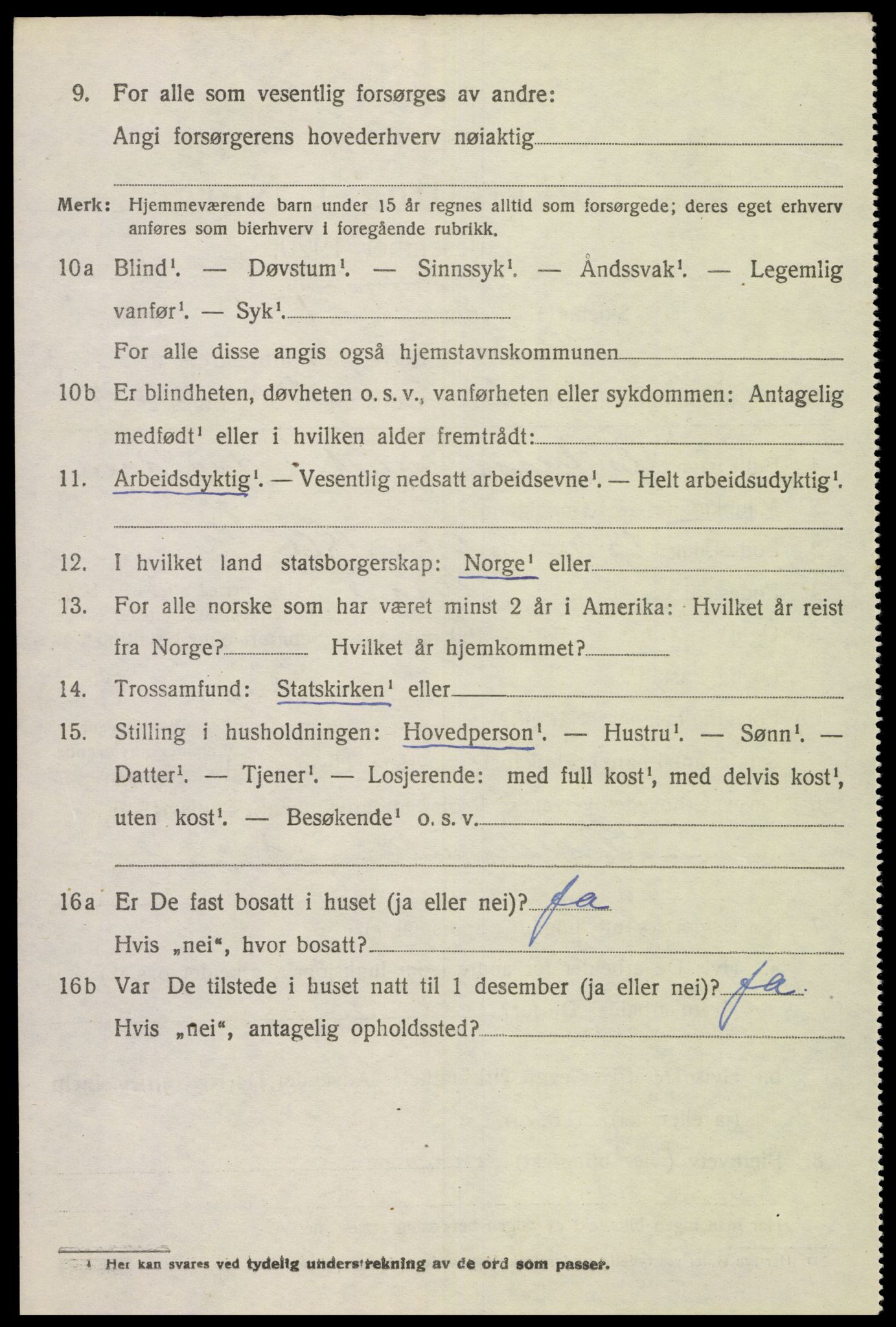 SAK, 1920 census for Herad, 1920, p. 1283