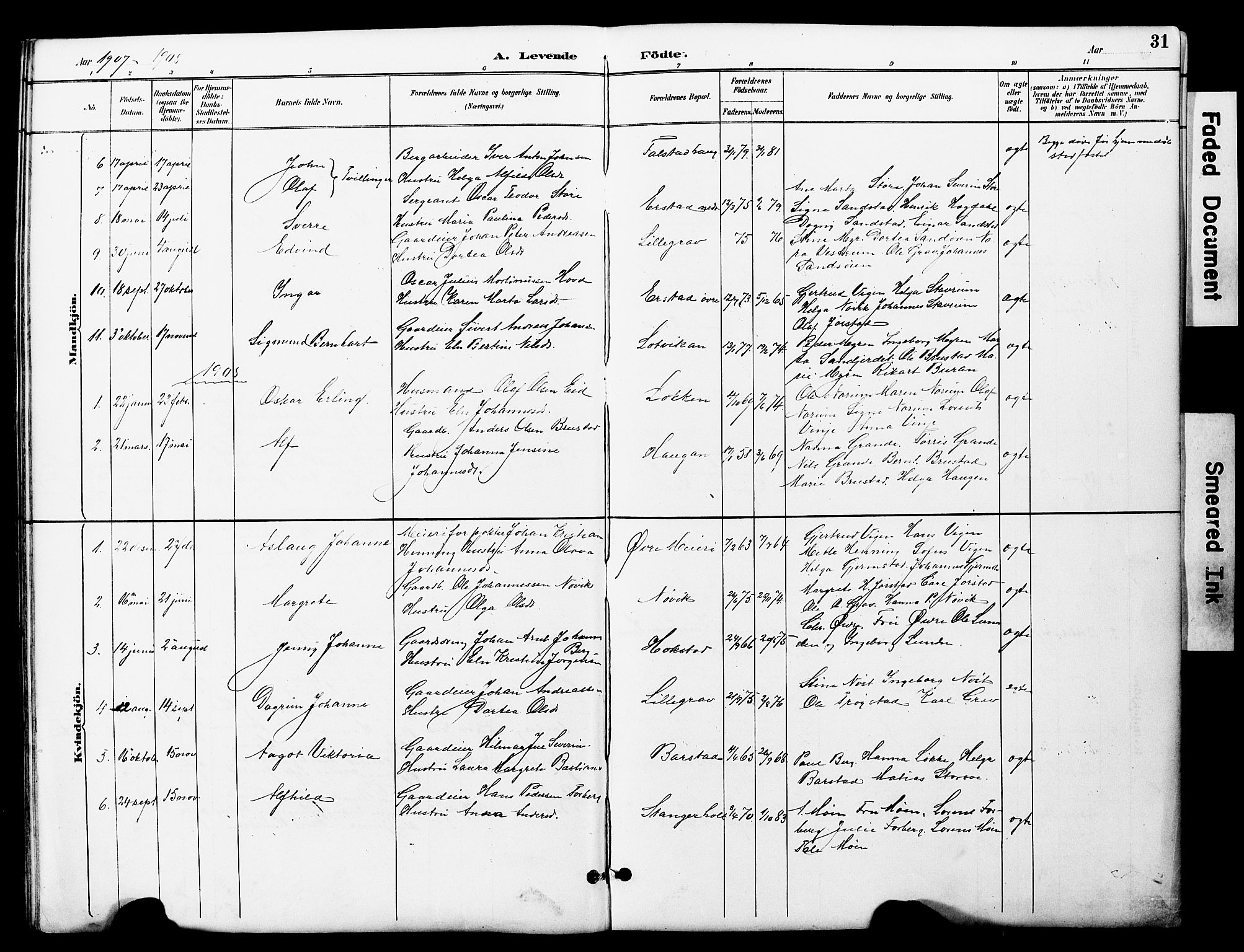 Ministerialprotokoller, klokkerbøker og fødselsregistre - Nord-Trøndelag, SAT/A-1458/722/L0226: Parish register (copy) no. 722C02, 1889-1927, p. 31