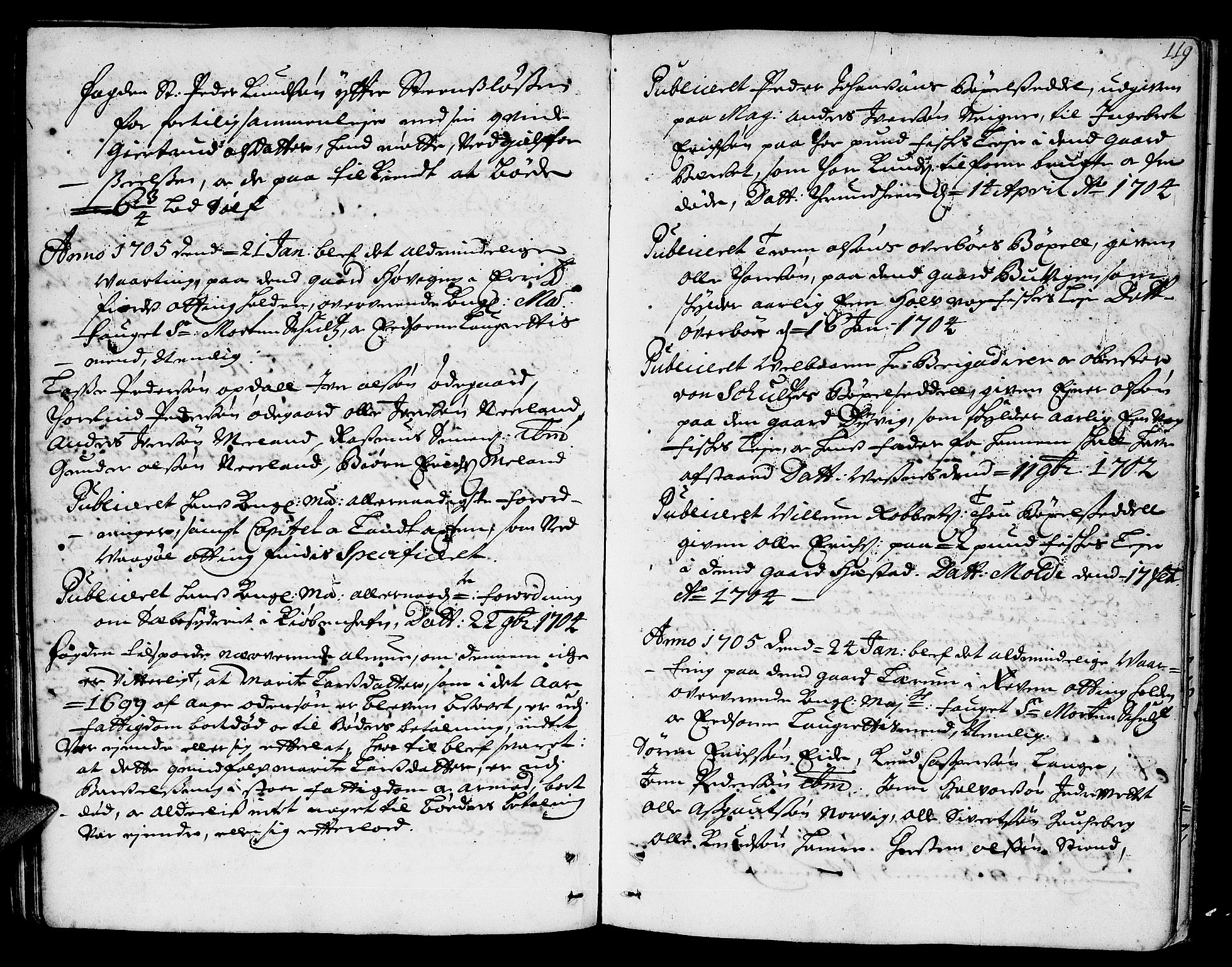 Romsdal sorenskriveri, AV/SAT-A-4149/1/1/1A/L0004: Tingbok, 1700-1705, p. 118b-119a