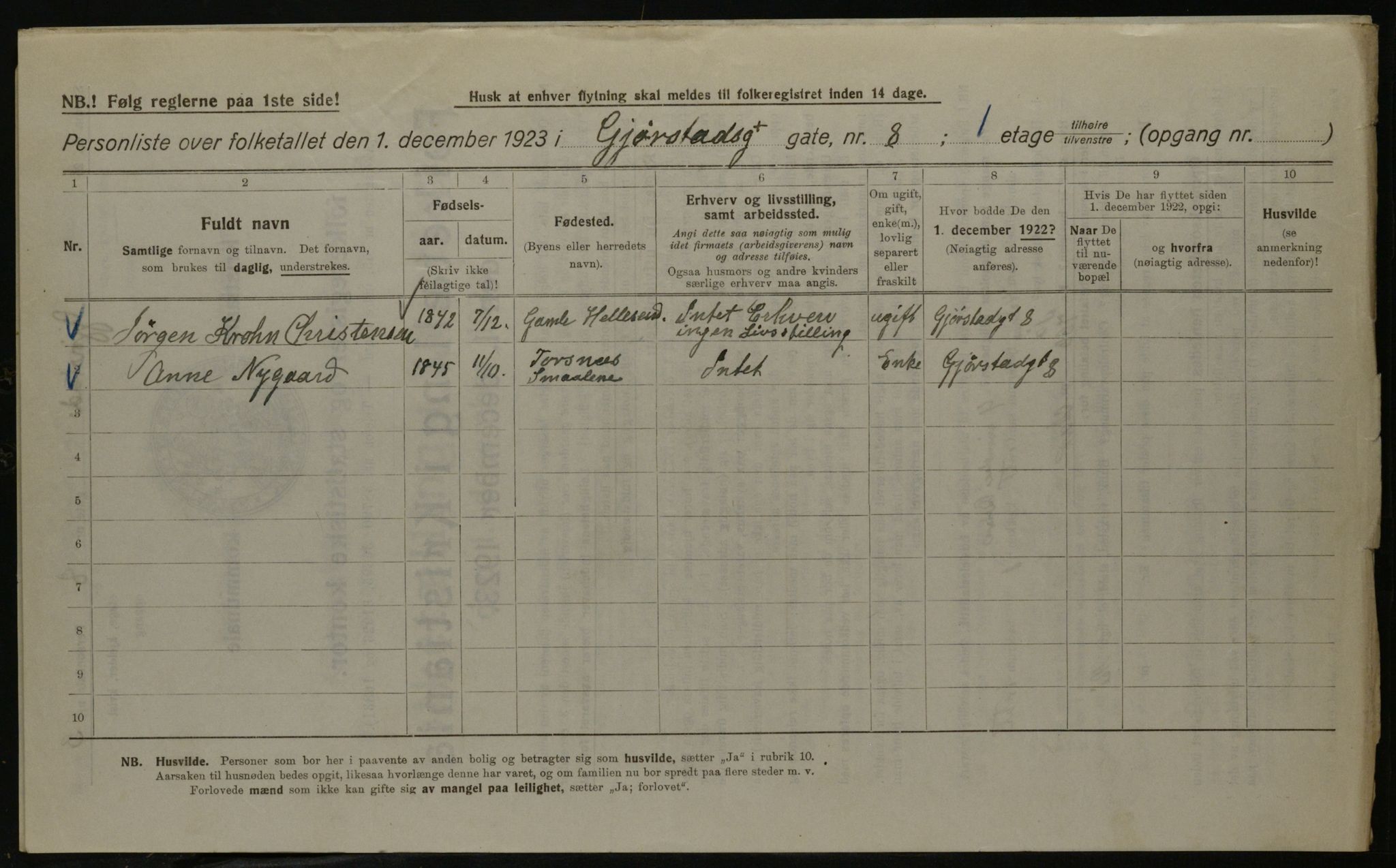 OBA, Municipal Census 1923 for Kristiania, 1923, p. 33248