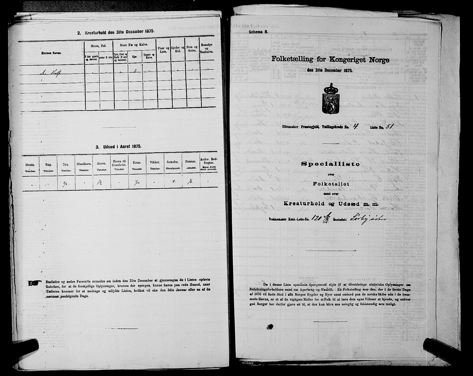 RA, 1875 census for 0235P Ullensaker, 1875, p. 477