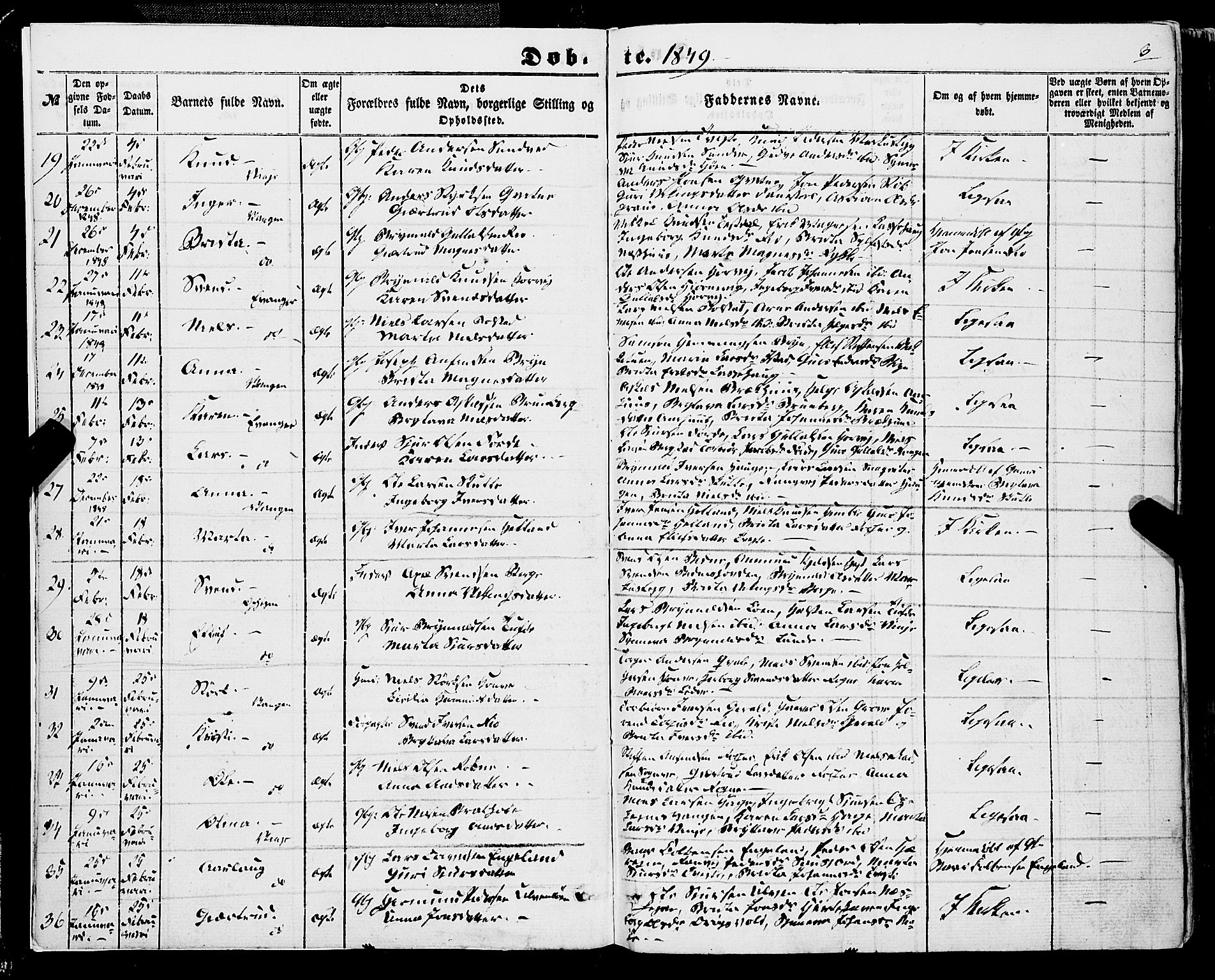 Voss sokneprestembete, SAB/A-79001/H/Haa: Parish register (official) no. A 16, 1849-1863, p. 3