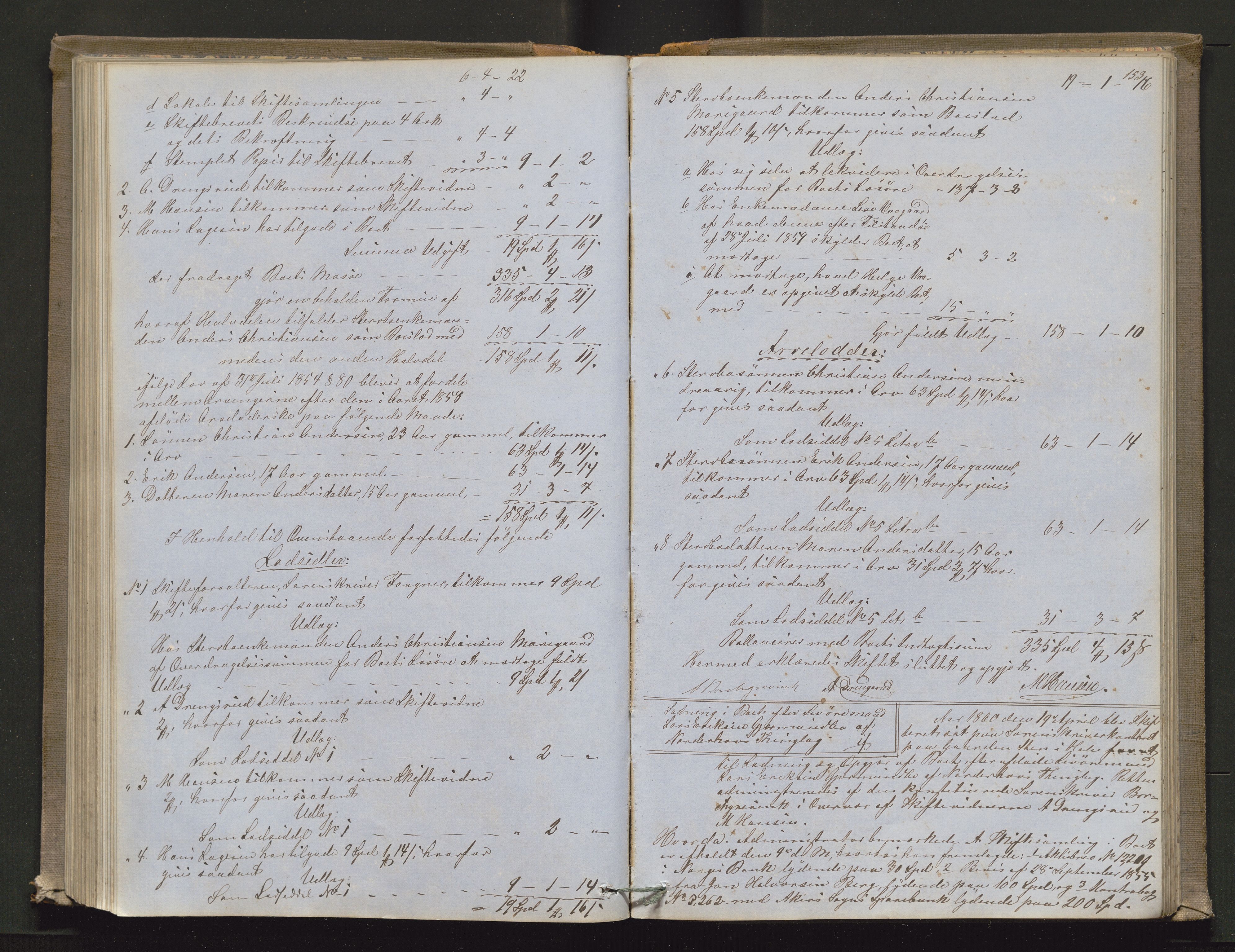 Ringerike sorenskriveri, AV/SAKO-A-105/H/Hb/Hbd/Hbda/L0004: Skifteutlodningsprotokoll, 1857-1862, p. 152b-153a