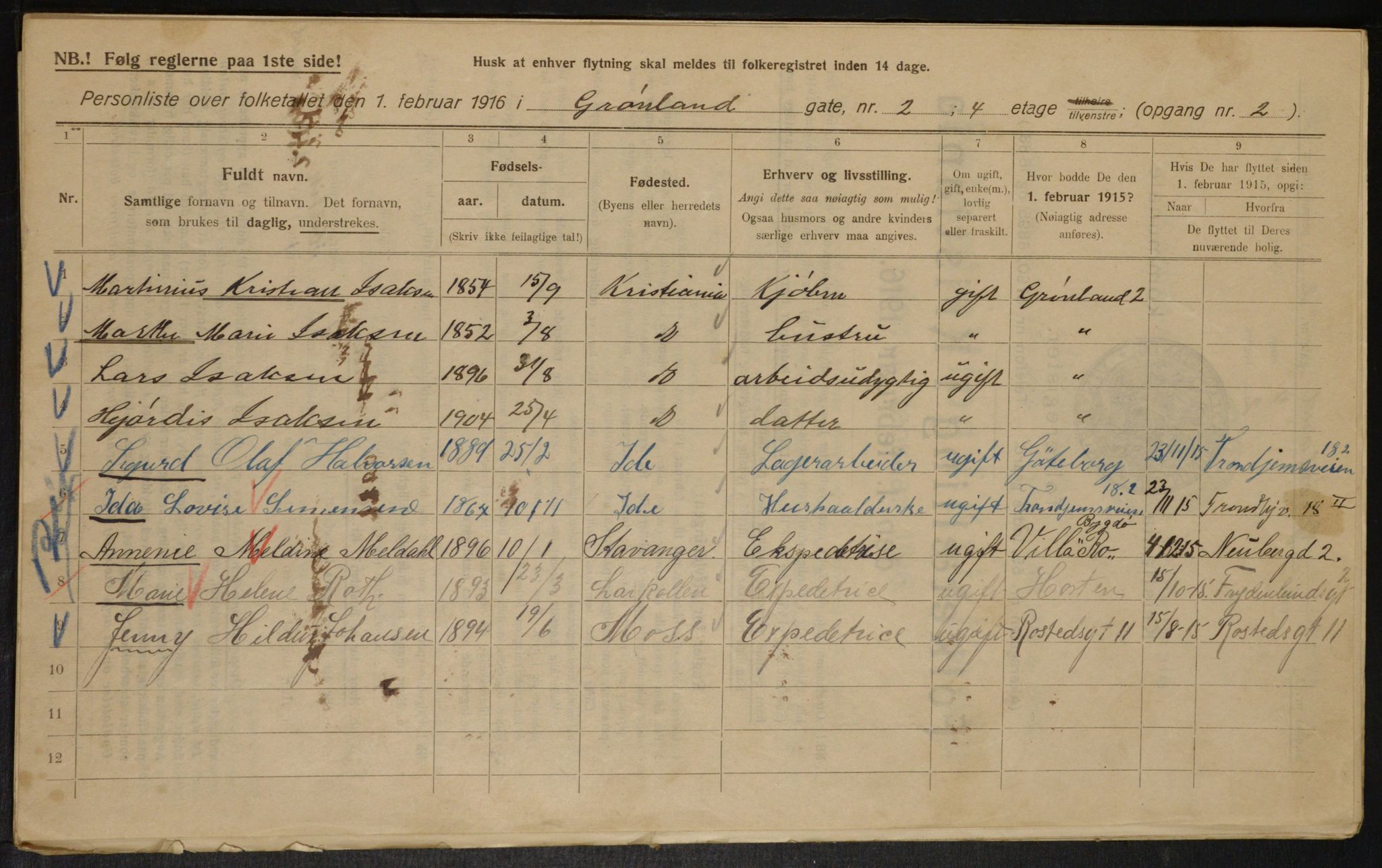 OBA, Municipal Census 1916 for Kristiania, 1916, p. 31688