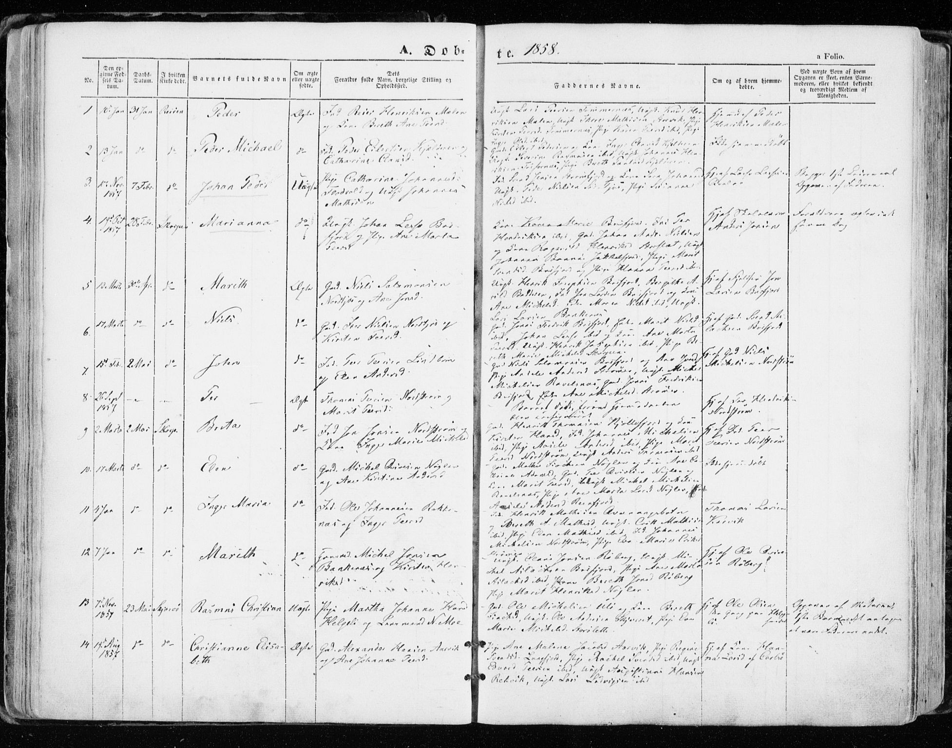 Skjervøy sokneprestkontor, AV/SATØ-S-1300/H/Ha/Haa/L0006kirke: Parish register (official) no. 6, 1848-1859