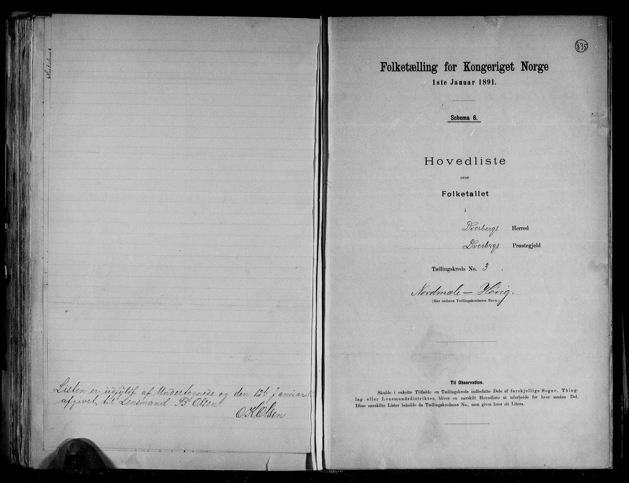 RA, 1891 census for 1872 Dverberg, 1891, p. 8