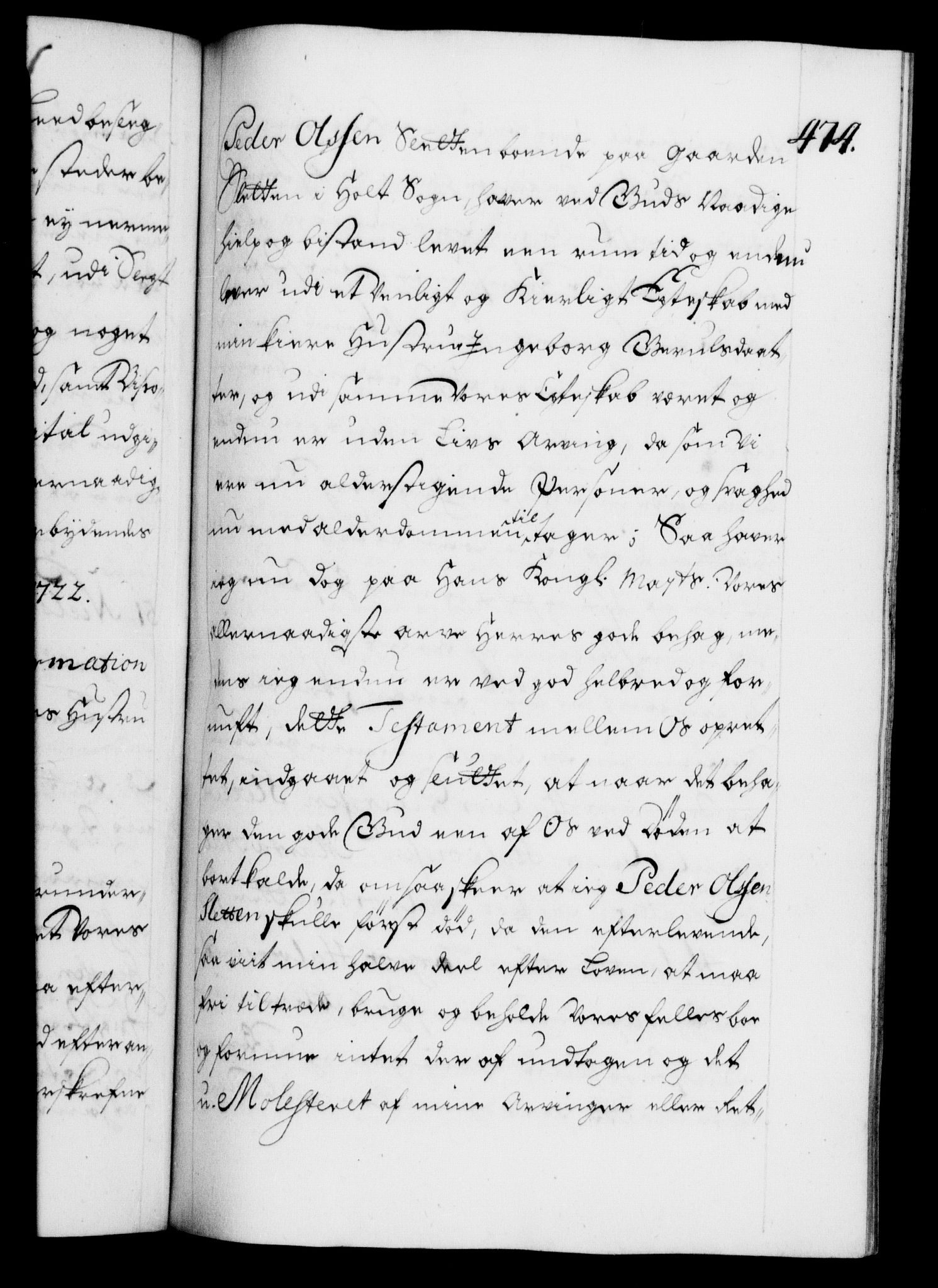 Danske Kanselli 1572-1799, AV/RA-EA-3023/F/Fc/Fca/Fcaa/L0023: Norske registre, 1720-1722, p. 474a