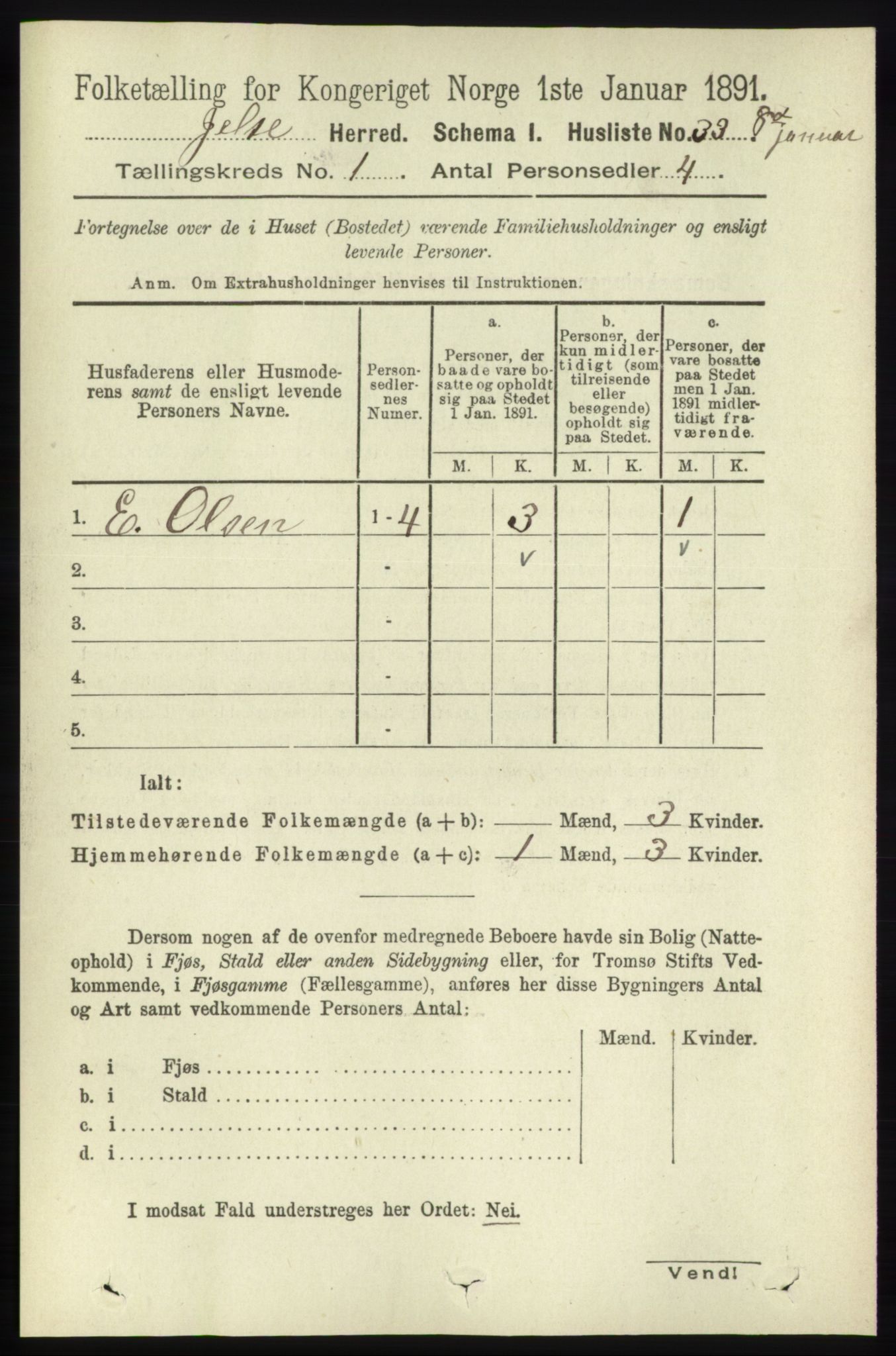 RA, 1891 census for 1138 Jelsa, 1891, p. 62