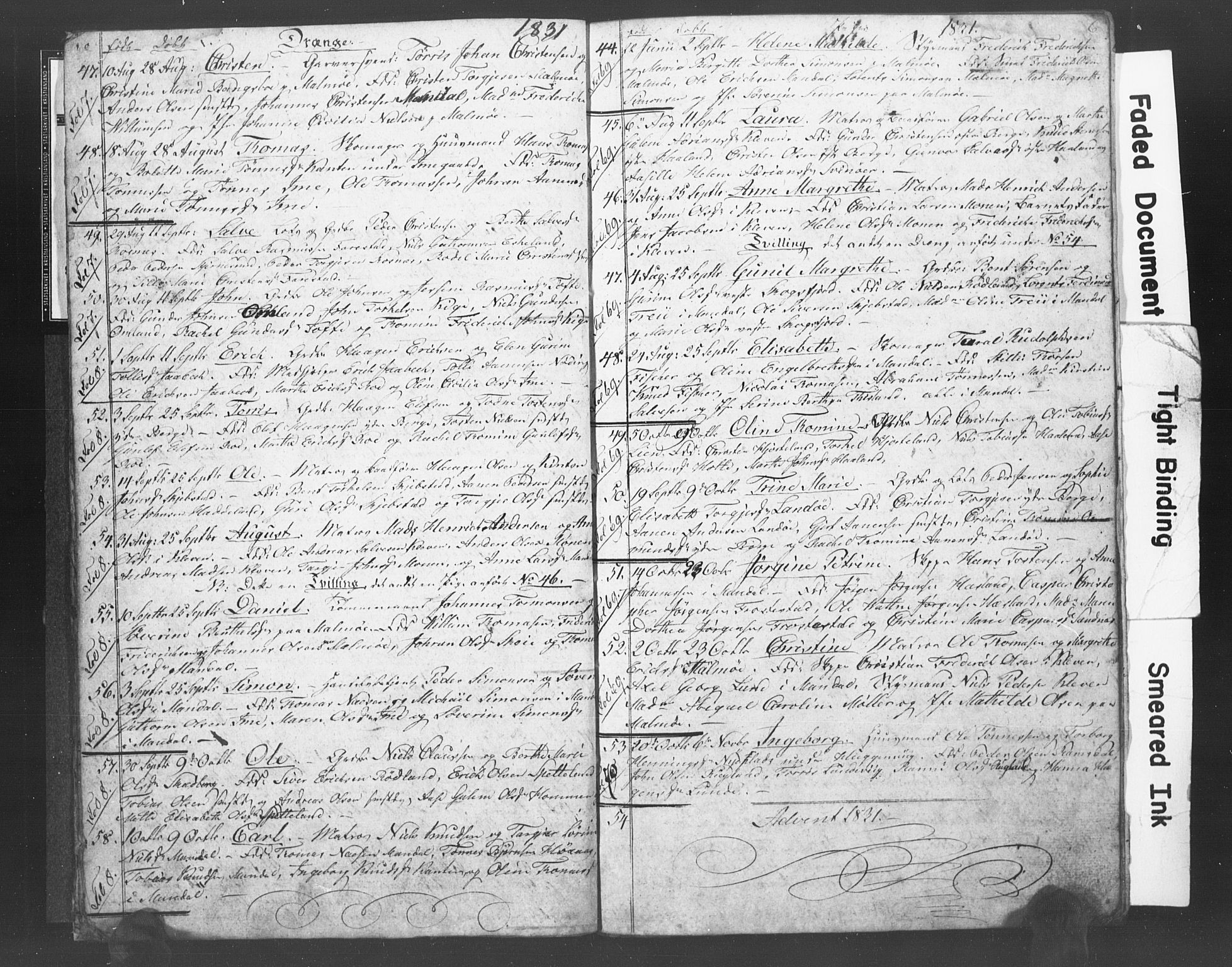 Mandal sokneprestkontor, AV/SAK-1111-0030/F/Fb/Fba/L0003: Parish register (copy) no. B 1B, 1831-1834, p. 6