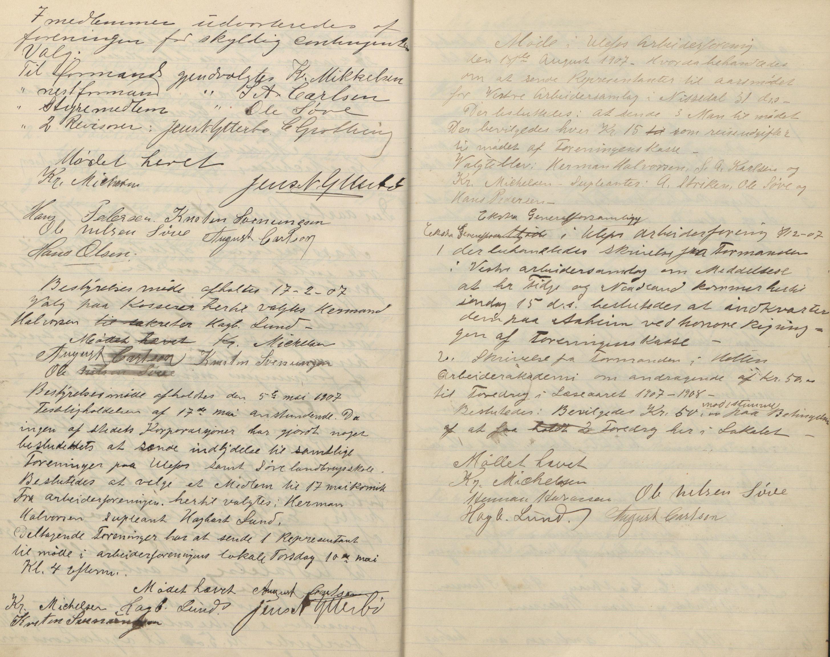 Ulefoss og Omegns Arbeiderforening , AAT/AAT-819011/A/L0002: Møtebok, 1904-1929
