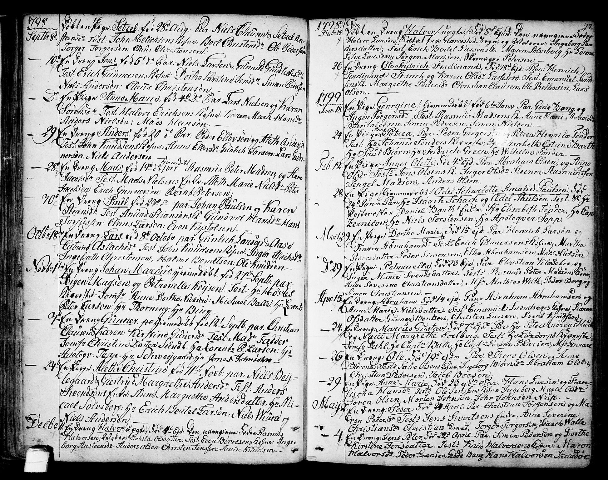 Kragerø kirkebøker, SAKO/A-278/F/Fa/L0002: Parish register (official) no. 2, 1767-1802, p. 77