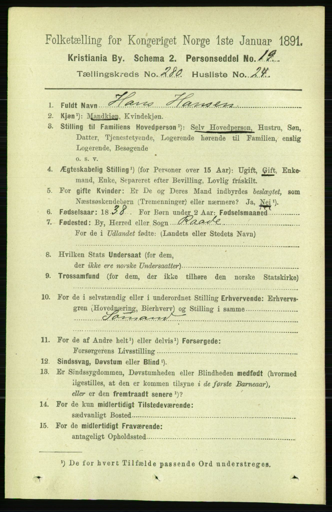 RA, 1891 census for 0301 Kristiania, 1891, p. 170718